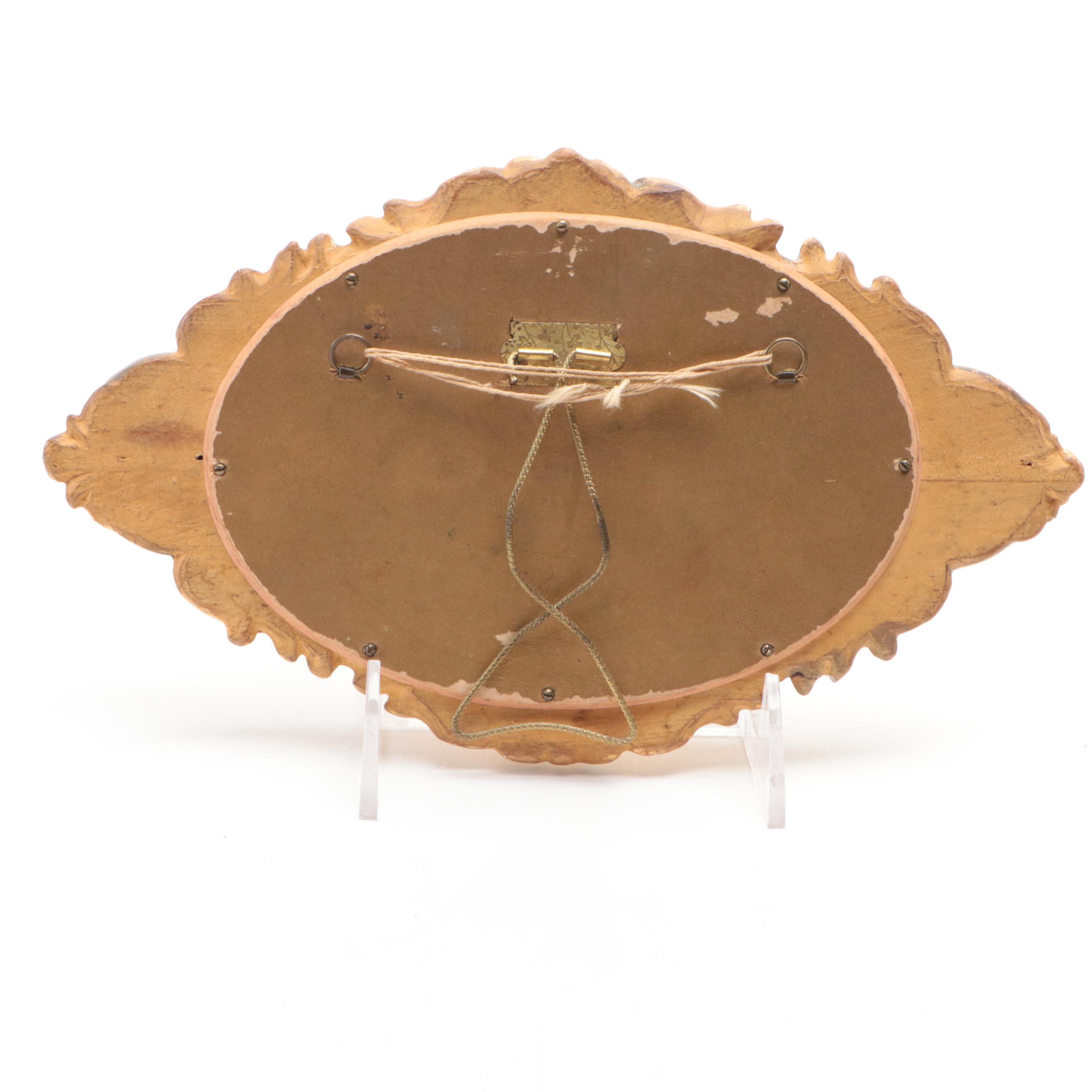 Framed German Hand-Painted Porcelain Queen Louise and Raphael's Cherubs Plaques