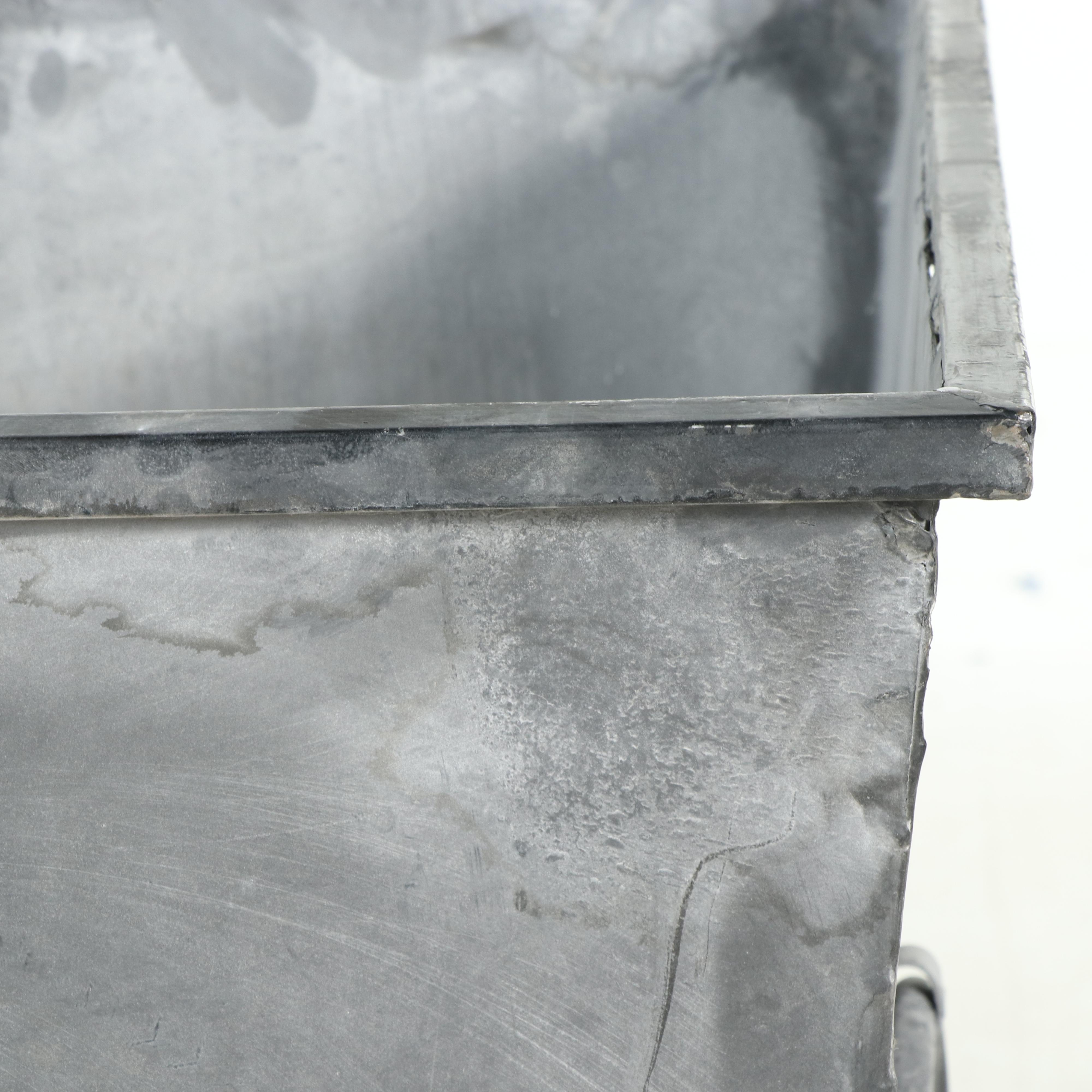 Square Galvanized Metal Garden Planter, Contemporary