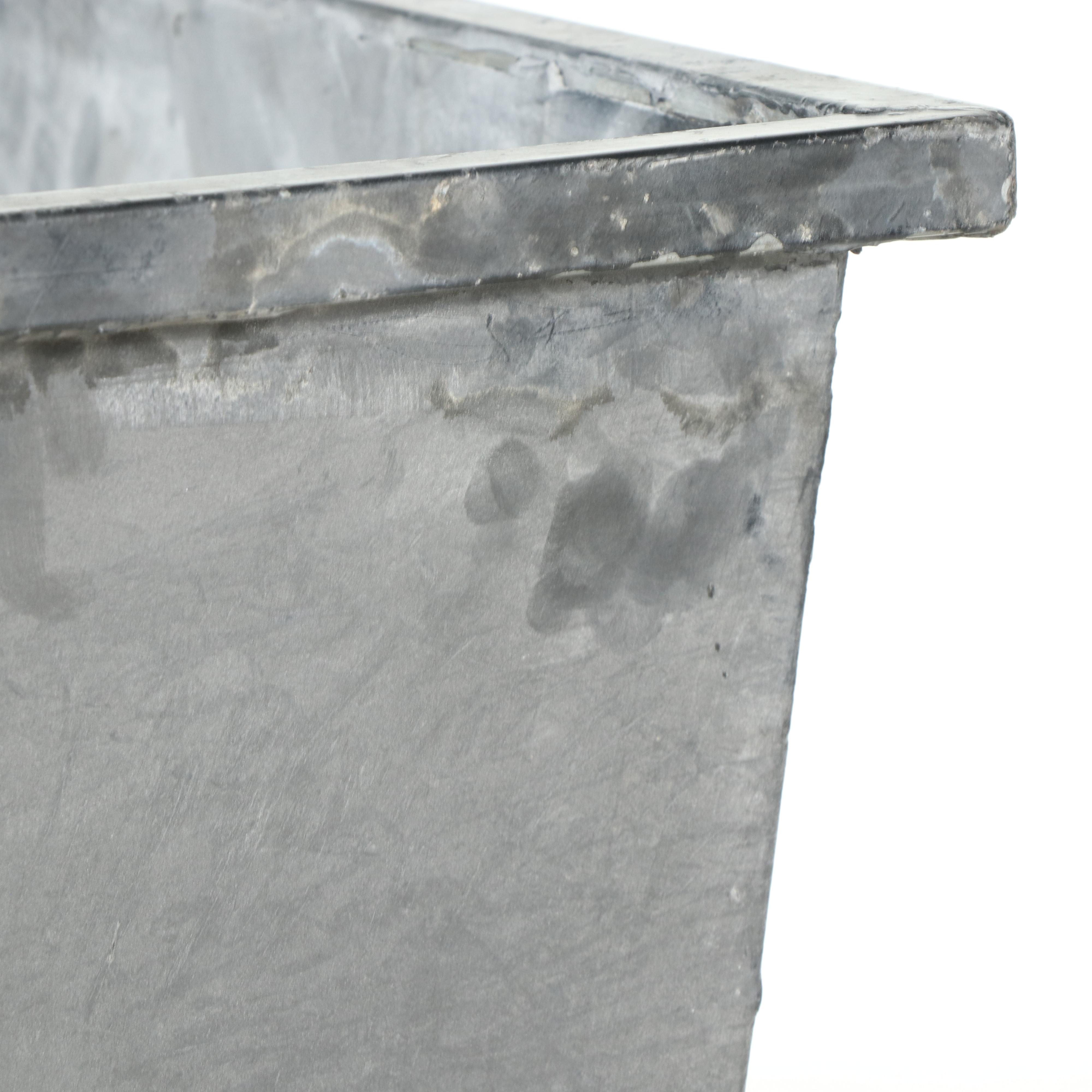 Square Galvanized Metal Garden Planter, Contemporary