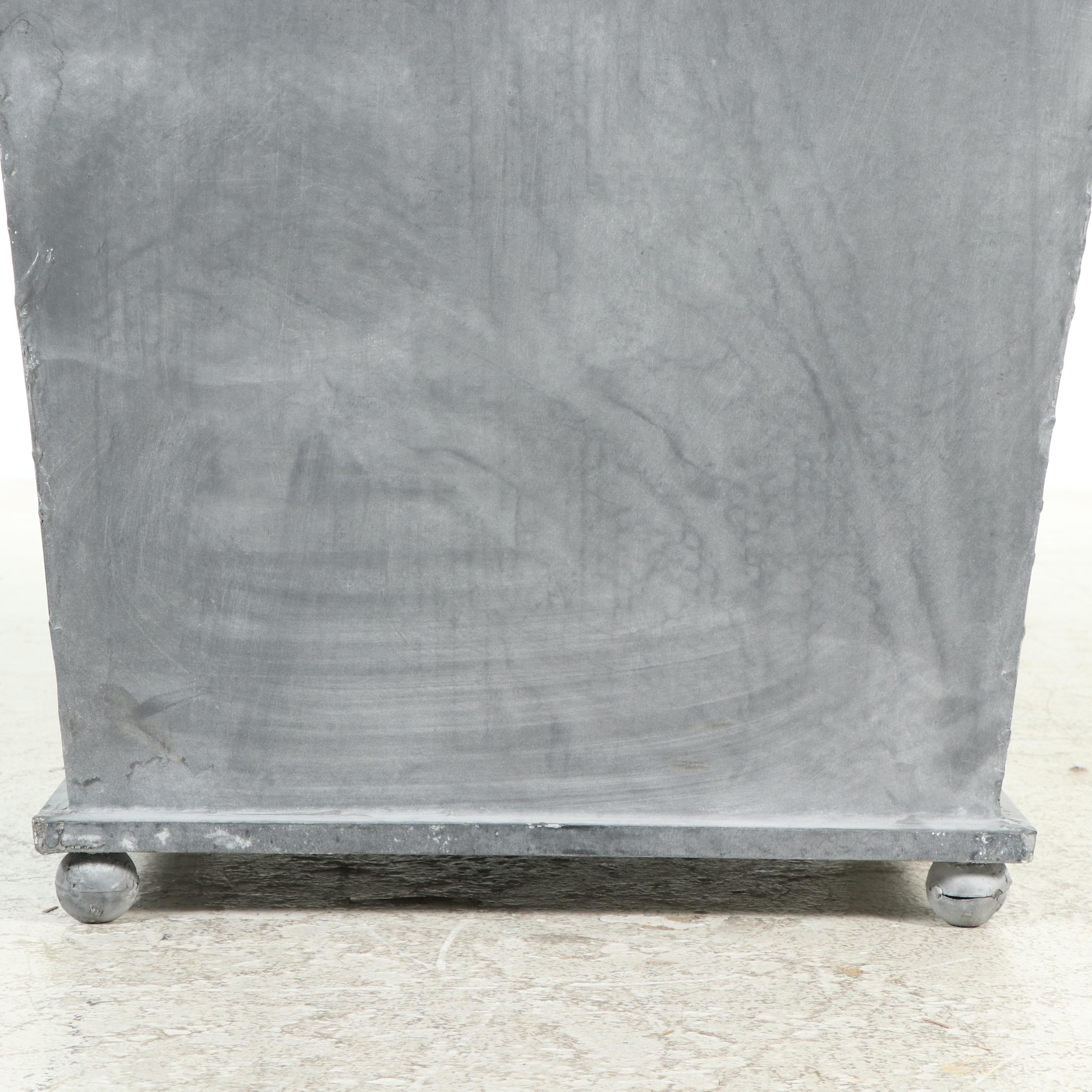 Square Galvanized Metal Garden Planter, Contemporary