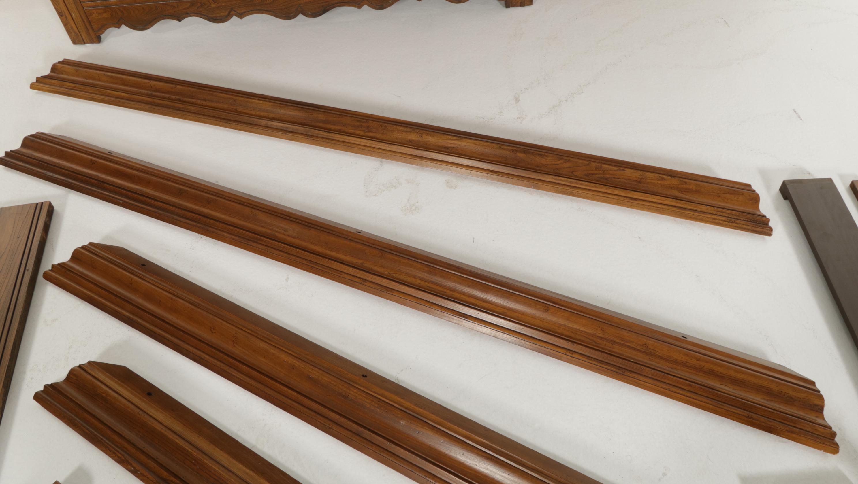 Baker Furniture Walnut and Burl Queen Size Canopy Bed Frame