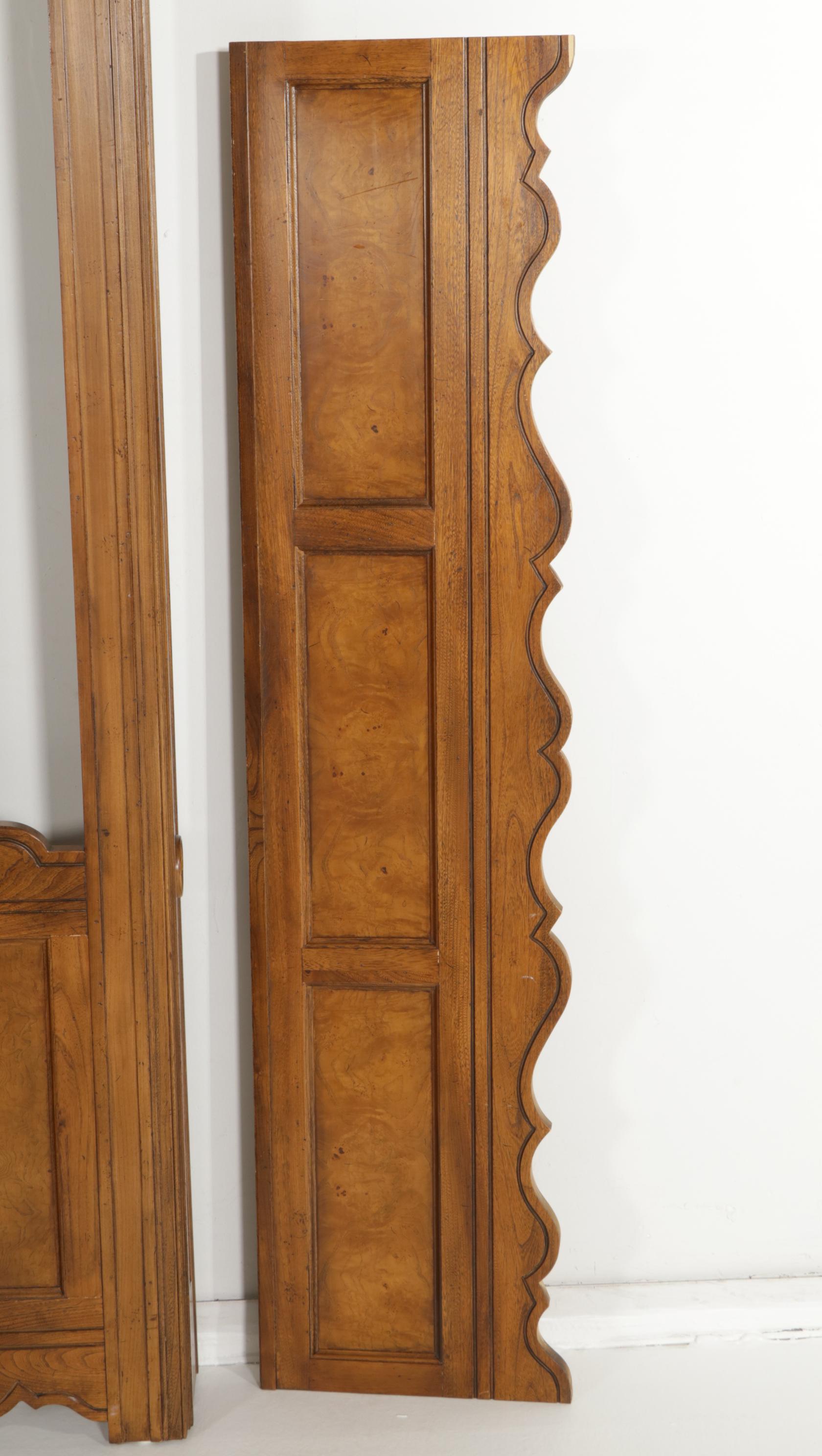 Baker Furniture Walnut and Burl Queen Size Canopy Bed Frame