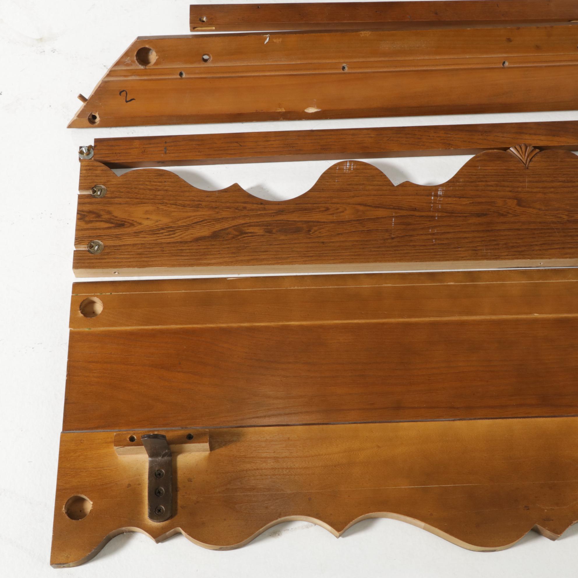 Baker Furniture Walnut and Burl Queen Size Canopy Bed Frame