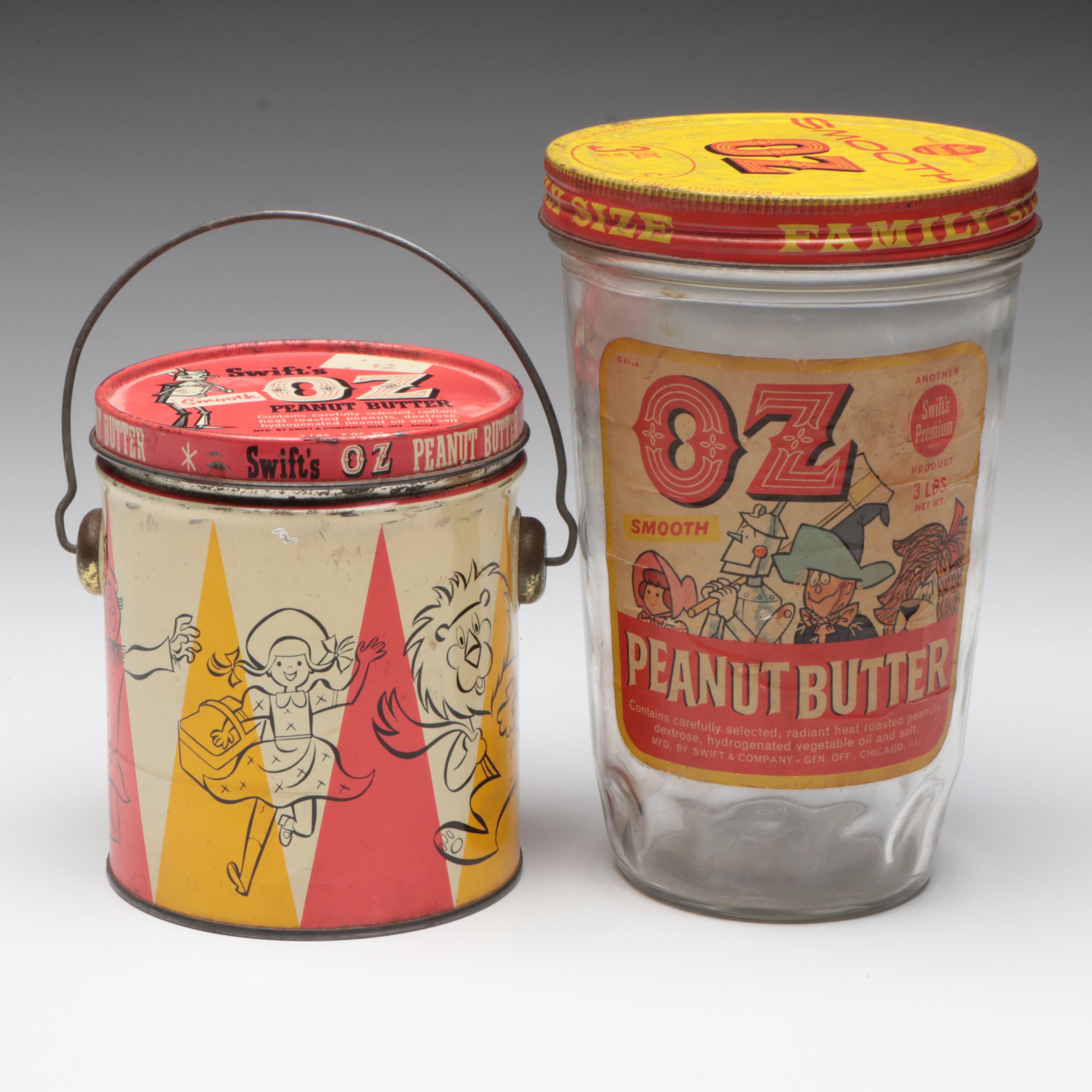 Swift's Premium "The Wizard of Oz" Peanut Butter Jar and Tin