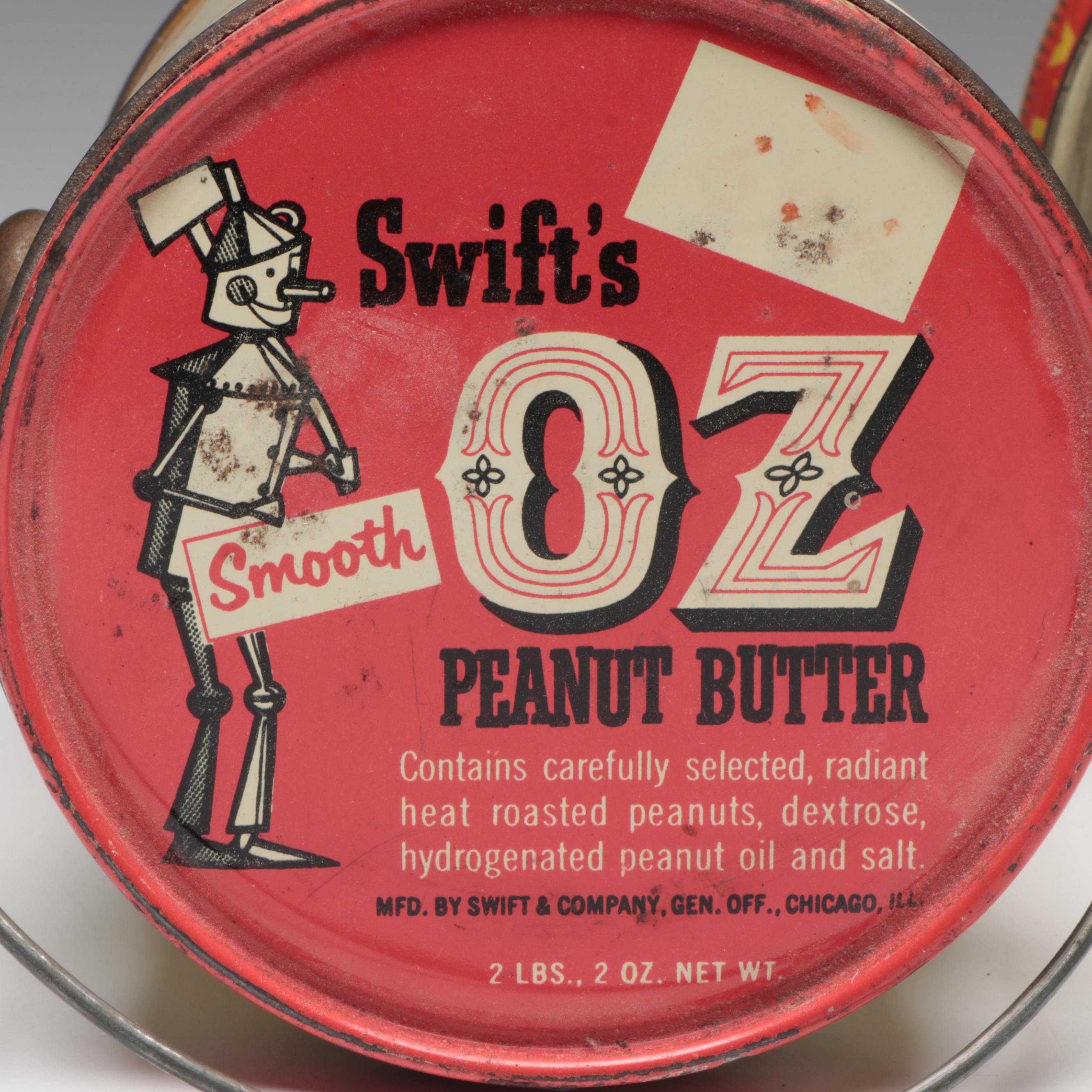 Swift's Premium "The Wizard of Oz" Peanut Butter Jar and Tin