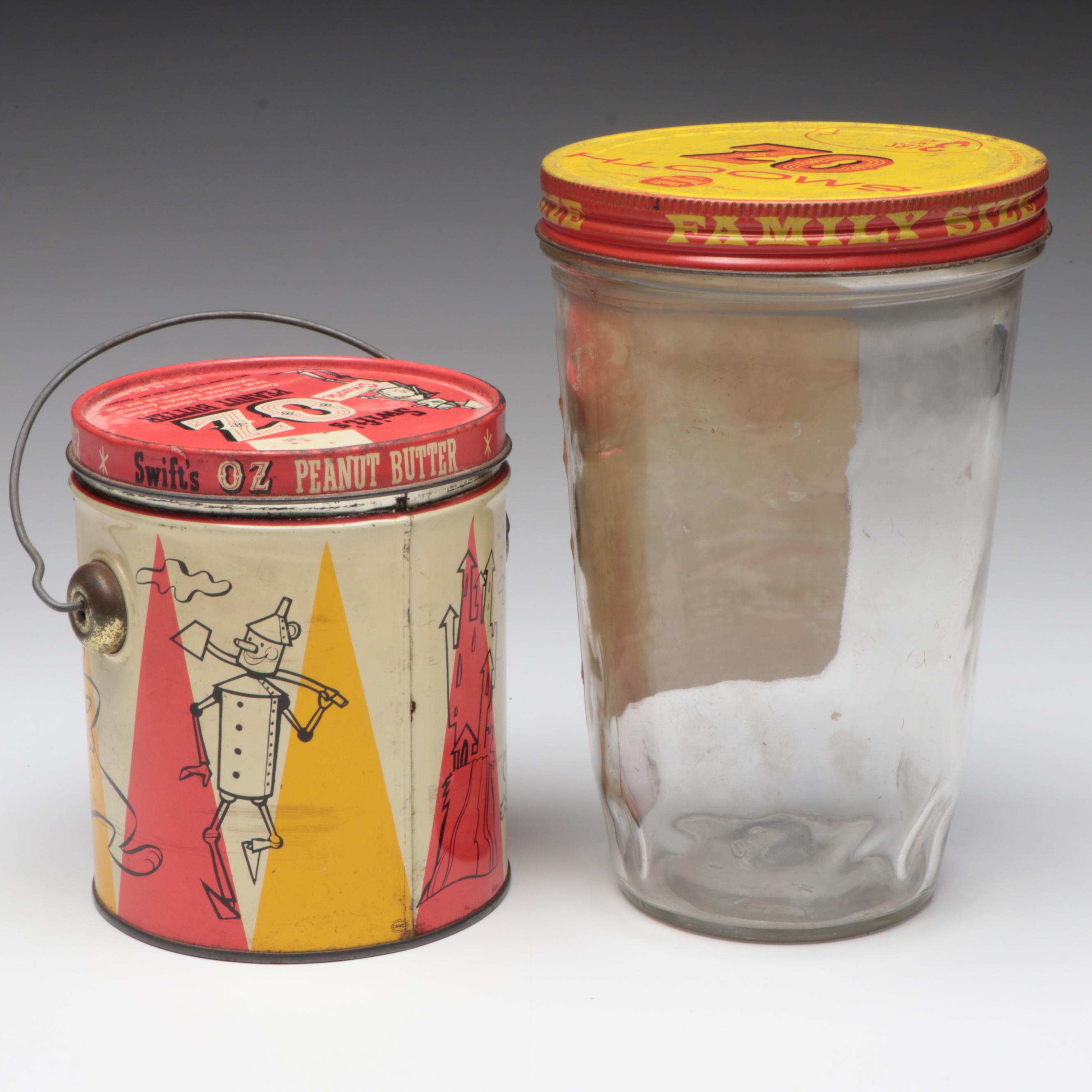 Swift's Premium "The Wizard of Oz" Peanut Butter Jar and Tin