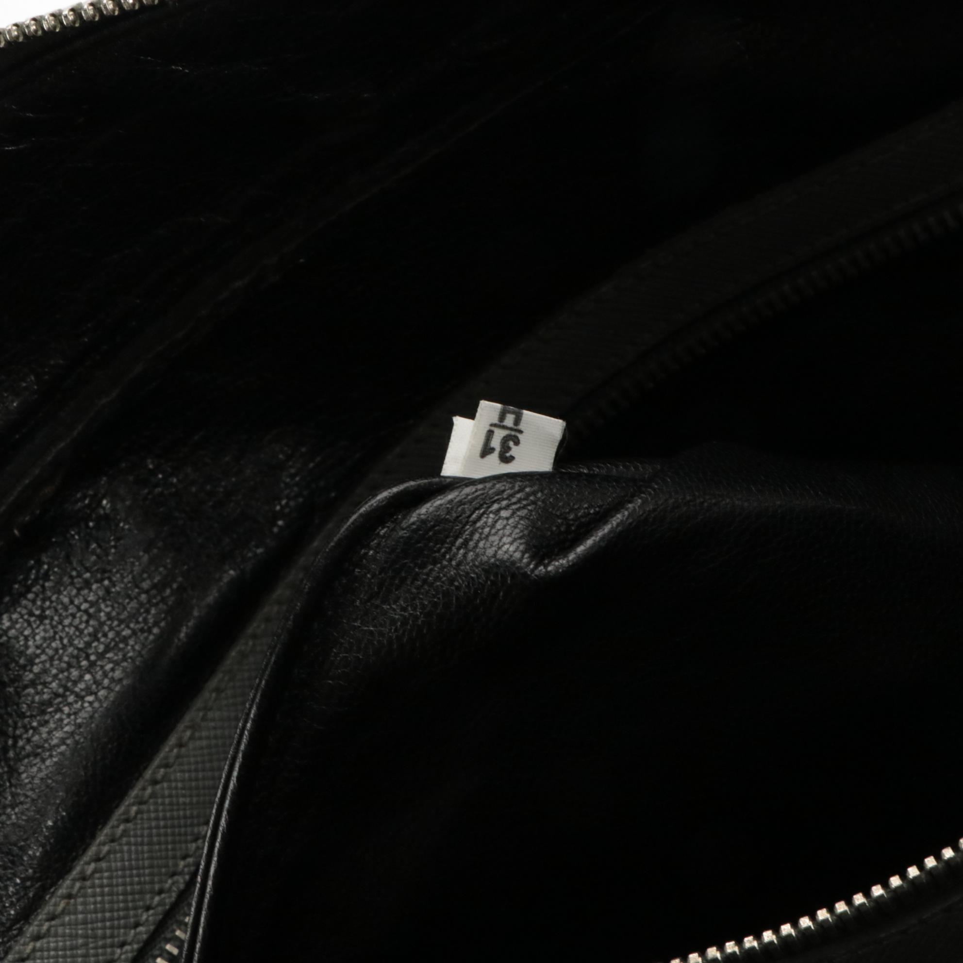 Prada Grey Saffiano Leather Briefcase