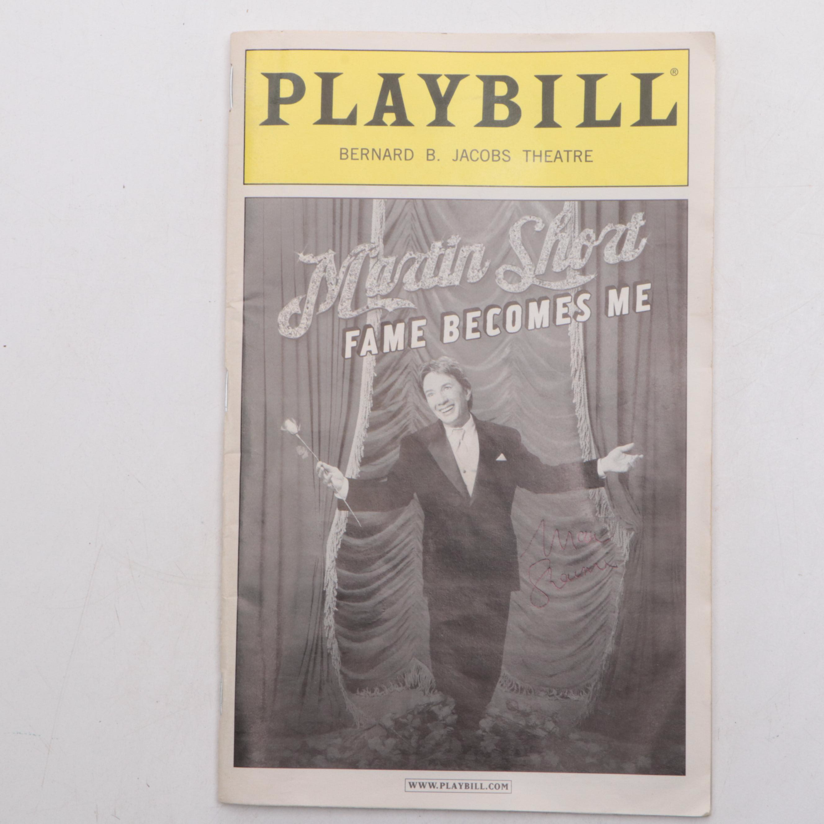 Signed Colonel Harland Sanders Menu and Signed Martin Short Playbill