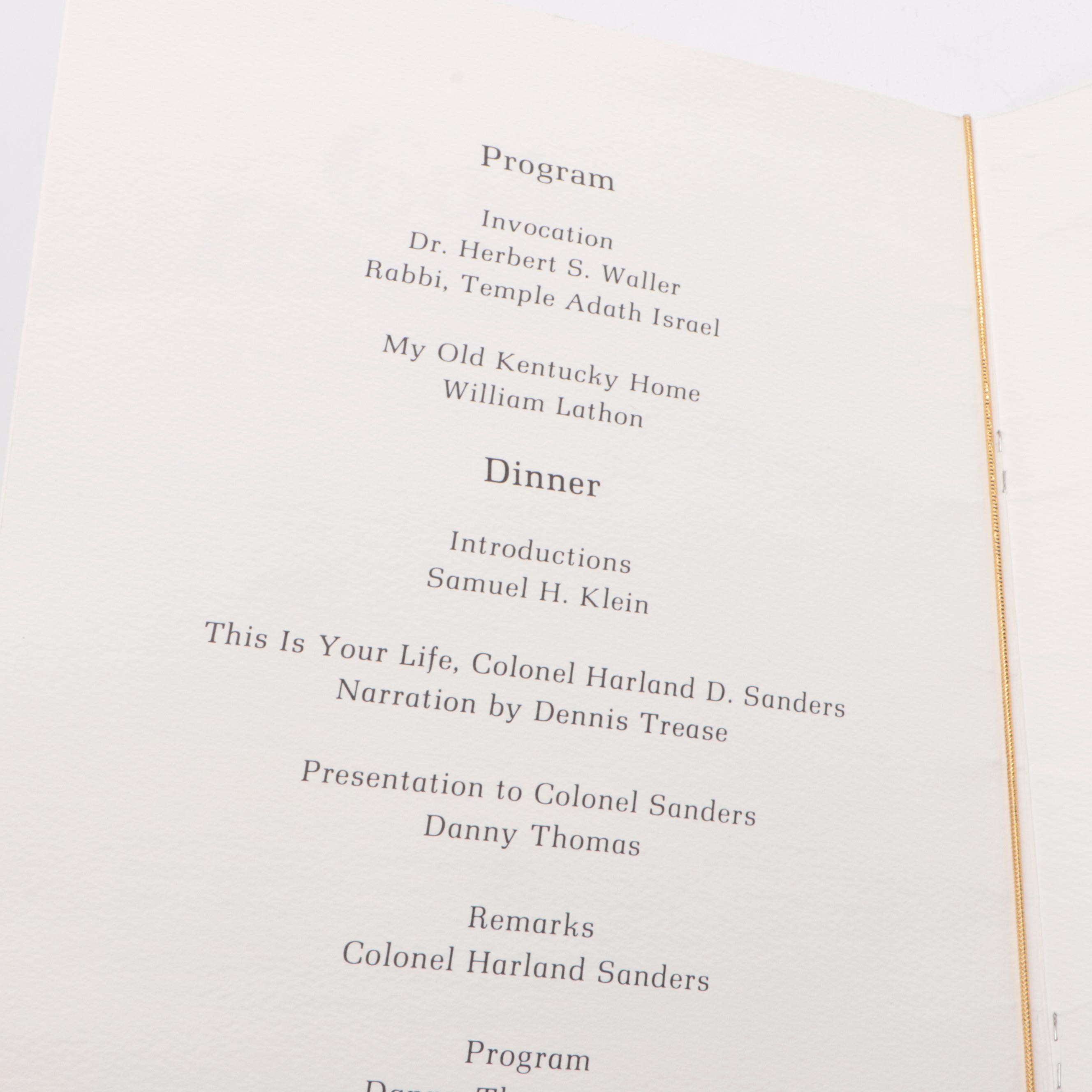 Signed Colonel Harland Sanders Menu and Signed Martin Short Playbill