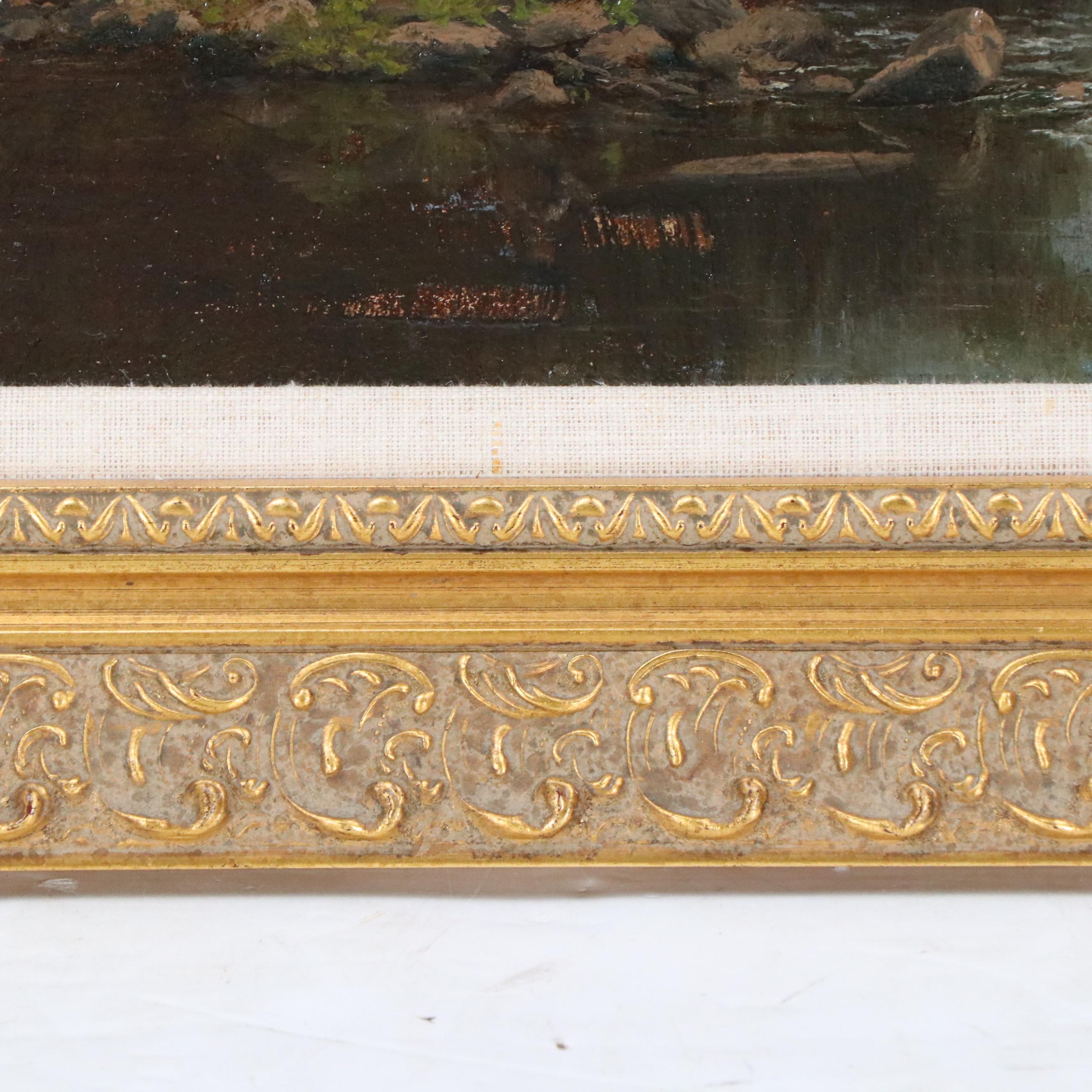 DeBaufre Creek Landscape With Figure Oil Painting