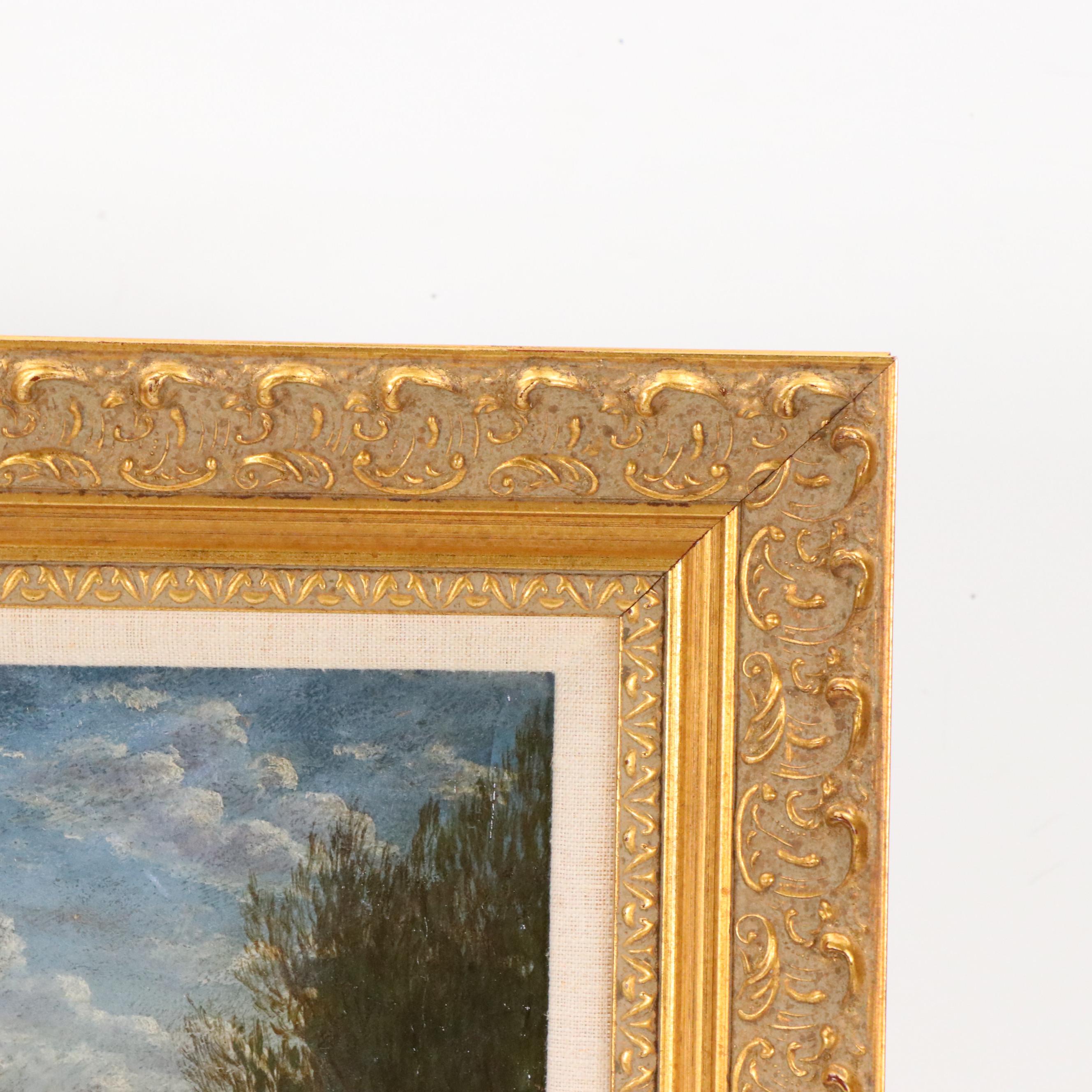 DeBaufre Creek Landscape With Figure Oil Painting