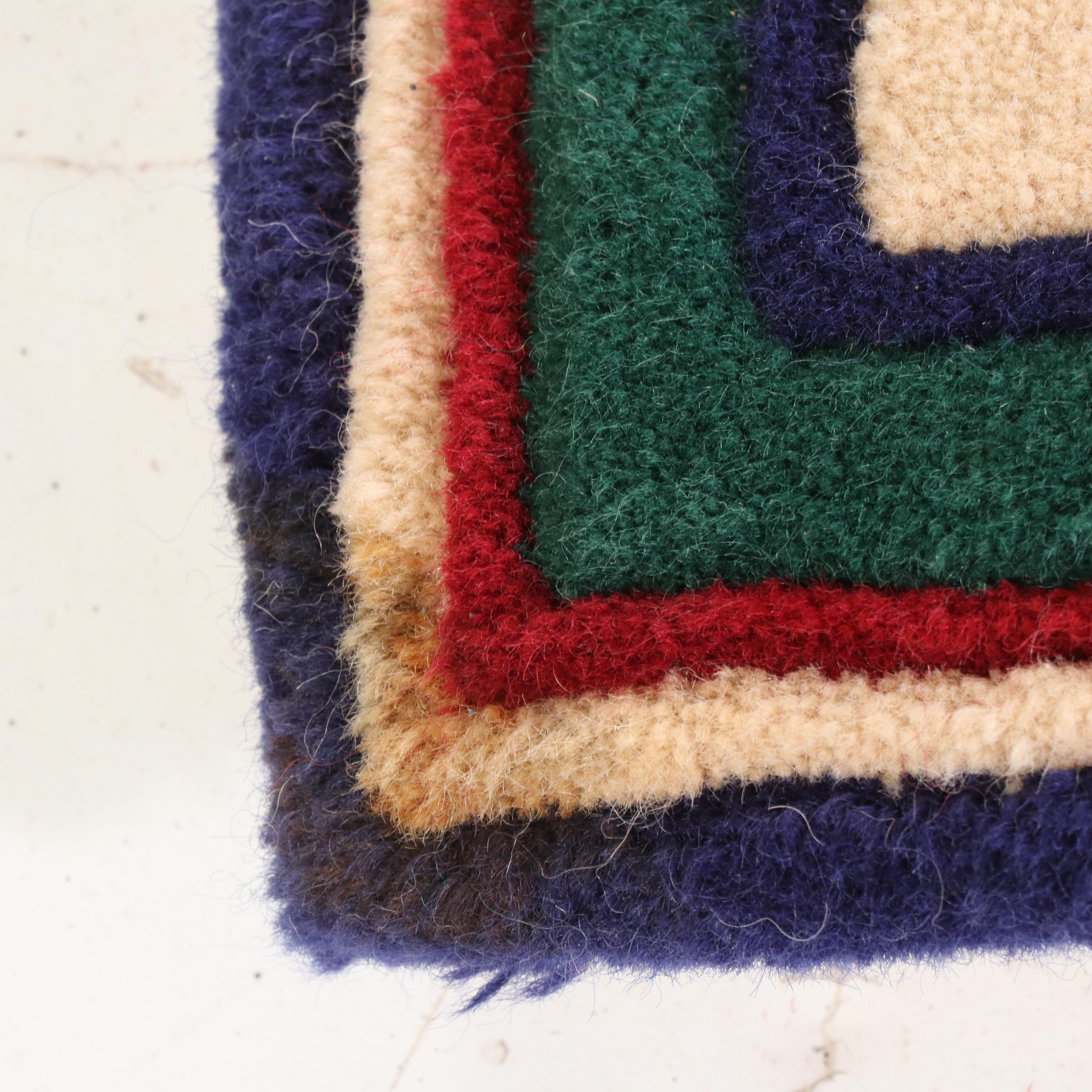 4' x 5'11 Hand-Tufted Margene Louise Golf Course Motif Area Rug, Circa 1990