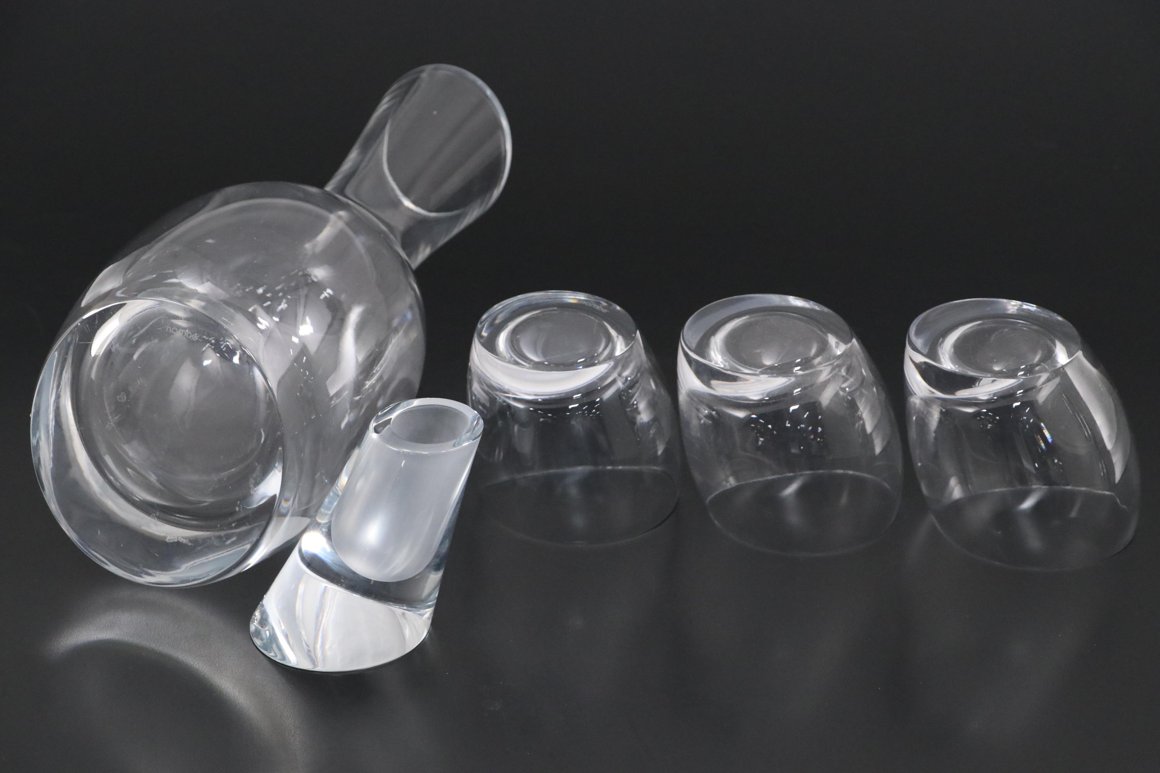 Nambe "Tilt" Glass Decanter and Lowball Glasses with More Table Accessories
