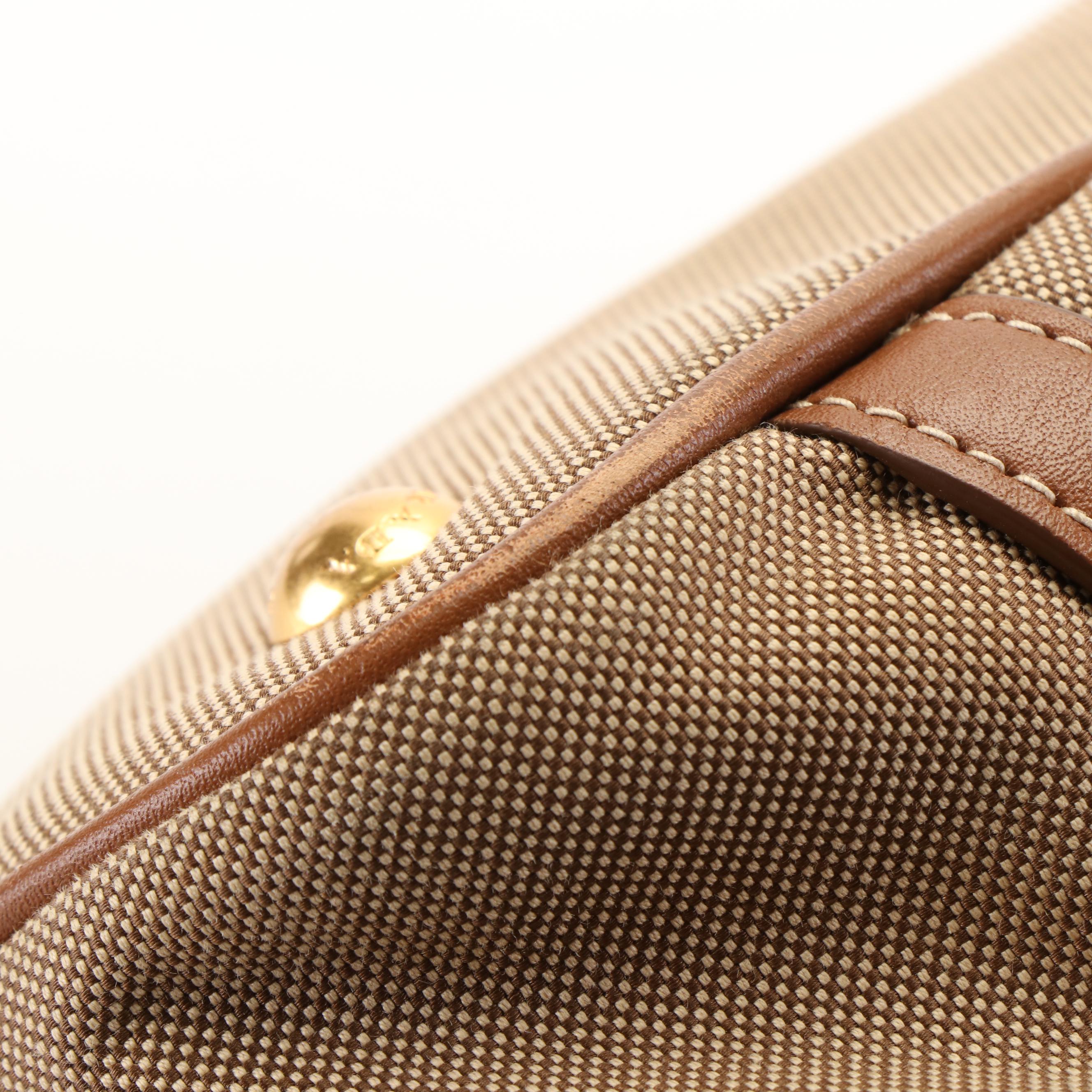 Prada Canapa Logo Satchel in Light Brown Jacquard Canvas and Leather