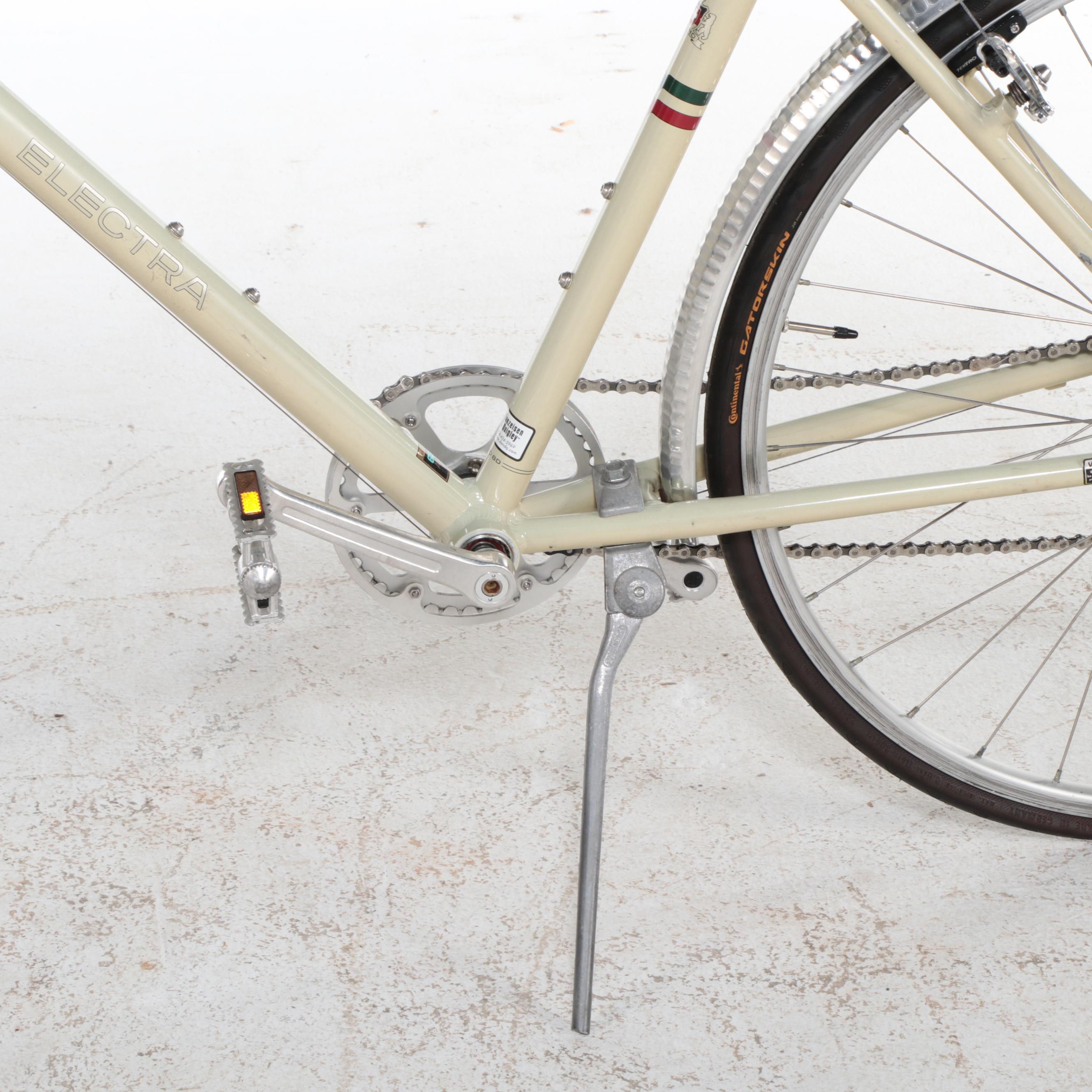 Electra Ticino 8D Cruiser Bicycle in Cream with Fenders, Custom Tires, Vintage