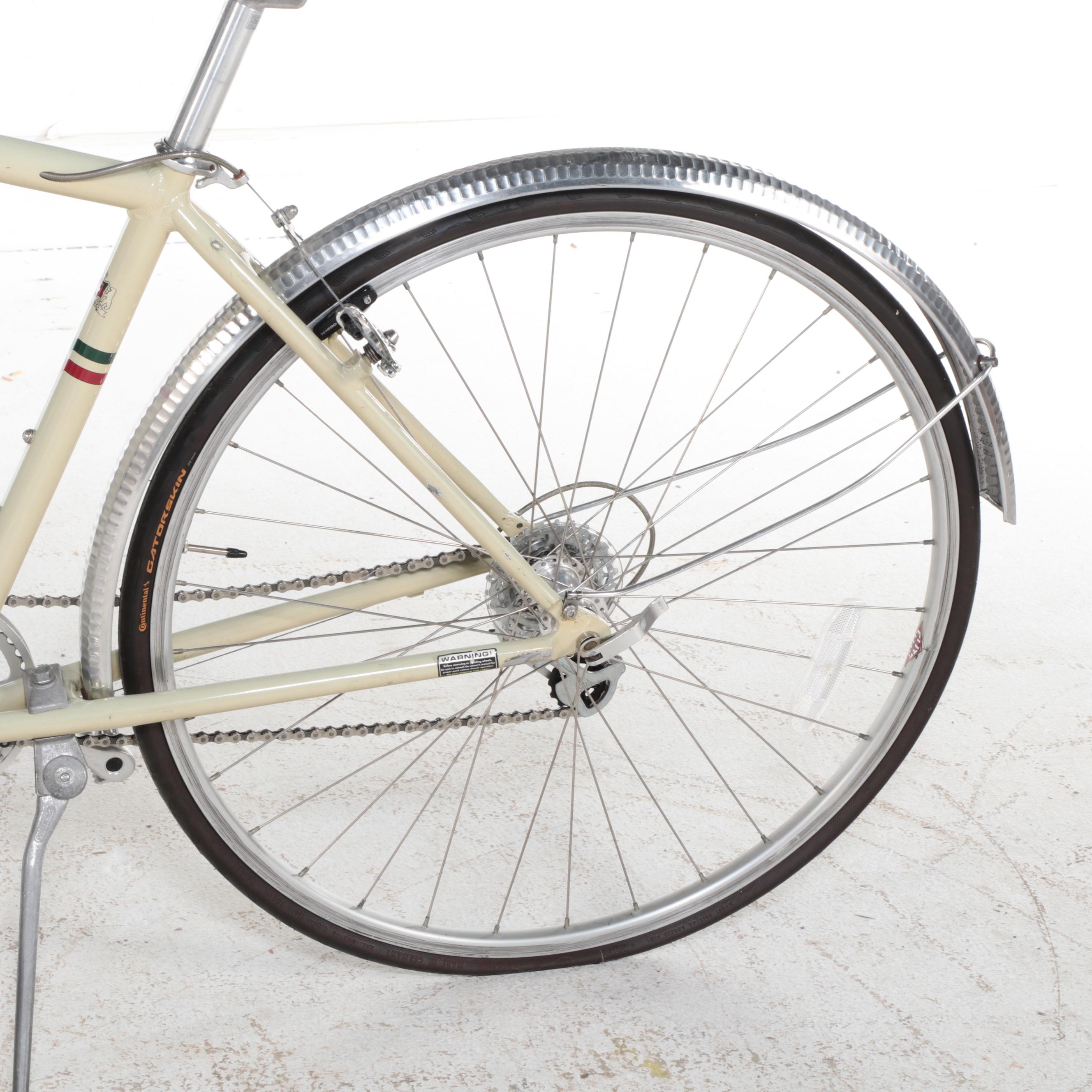 Electra Ticino 8D Cruiser Bicycle in Cream with Fenders, Custom Tires, Vintage