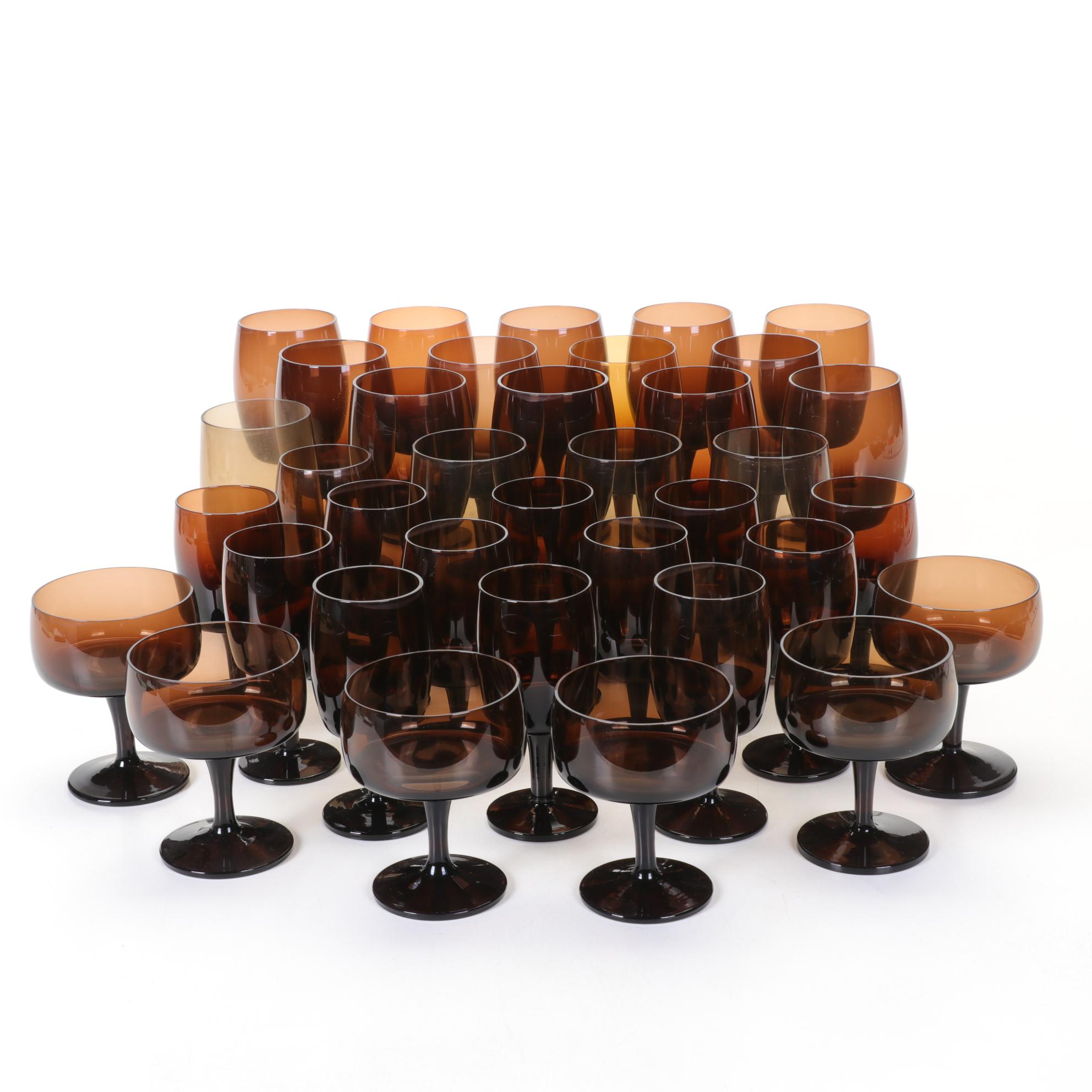 Gorham Reizart Brown Glasses & Stemware, Mid to Late 20th Century