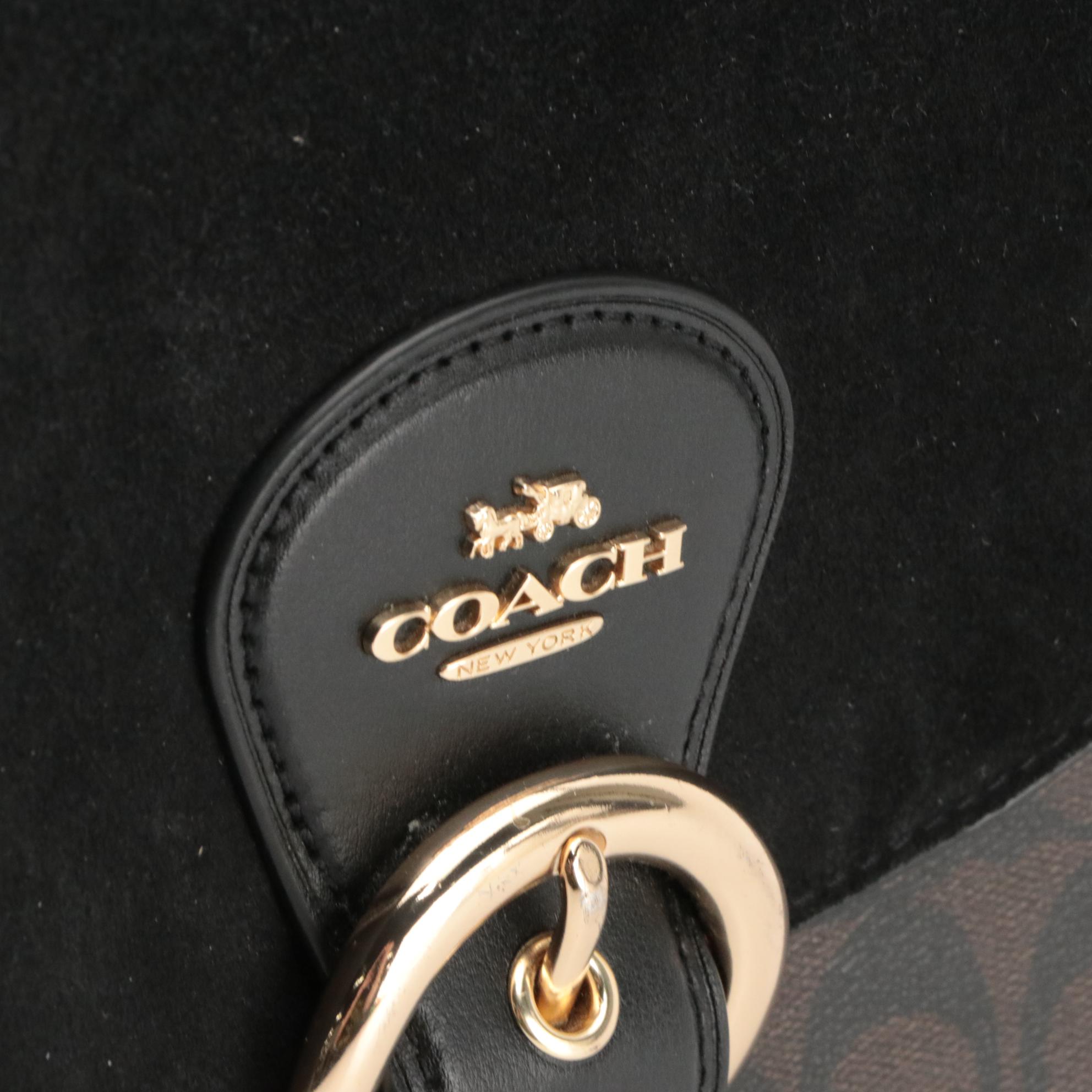 Coach Kleo Shoulder Bag 23 C8515 in Signature Canvas and Suede/Leather