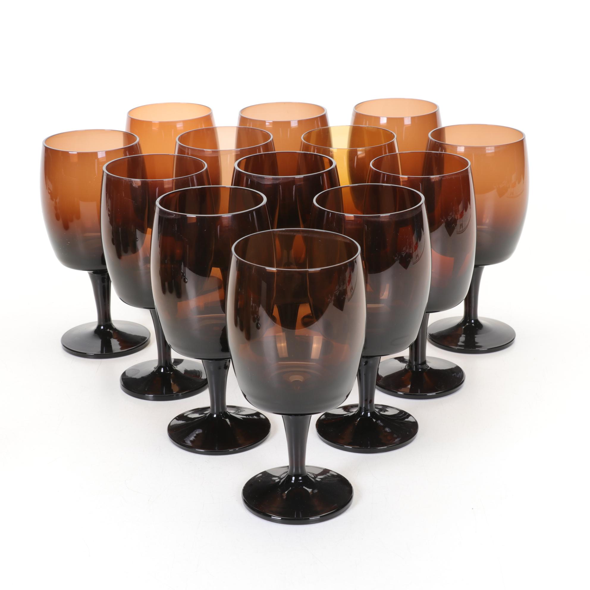 Gorham Reizart Brown Glasses & Stemware, Mid to Late 20th Century
