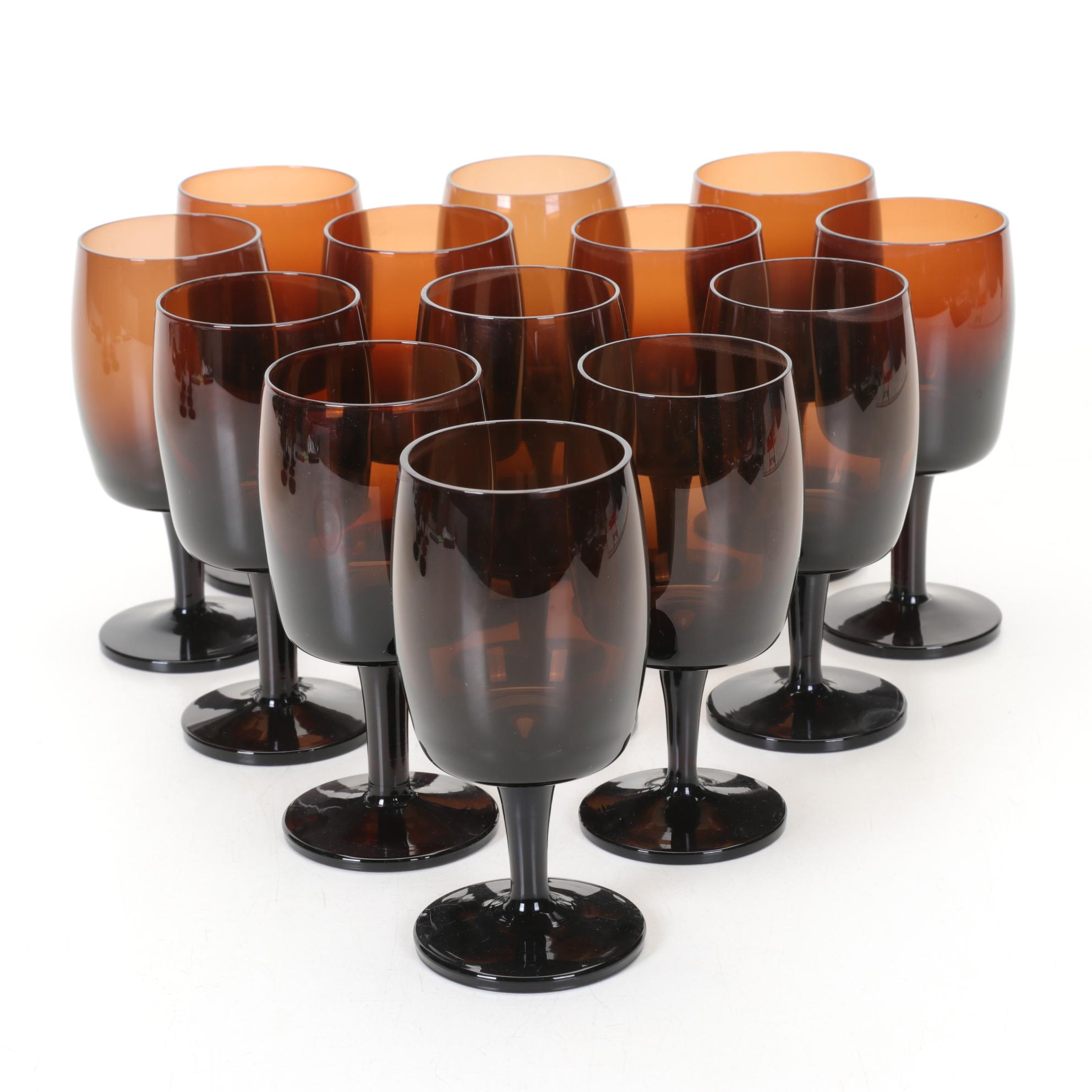 Gorham Reizart Brown Glasses & Stemware, Mid to Late 20th Century