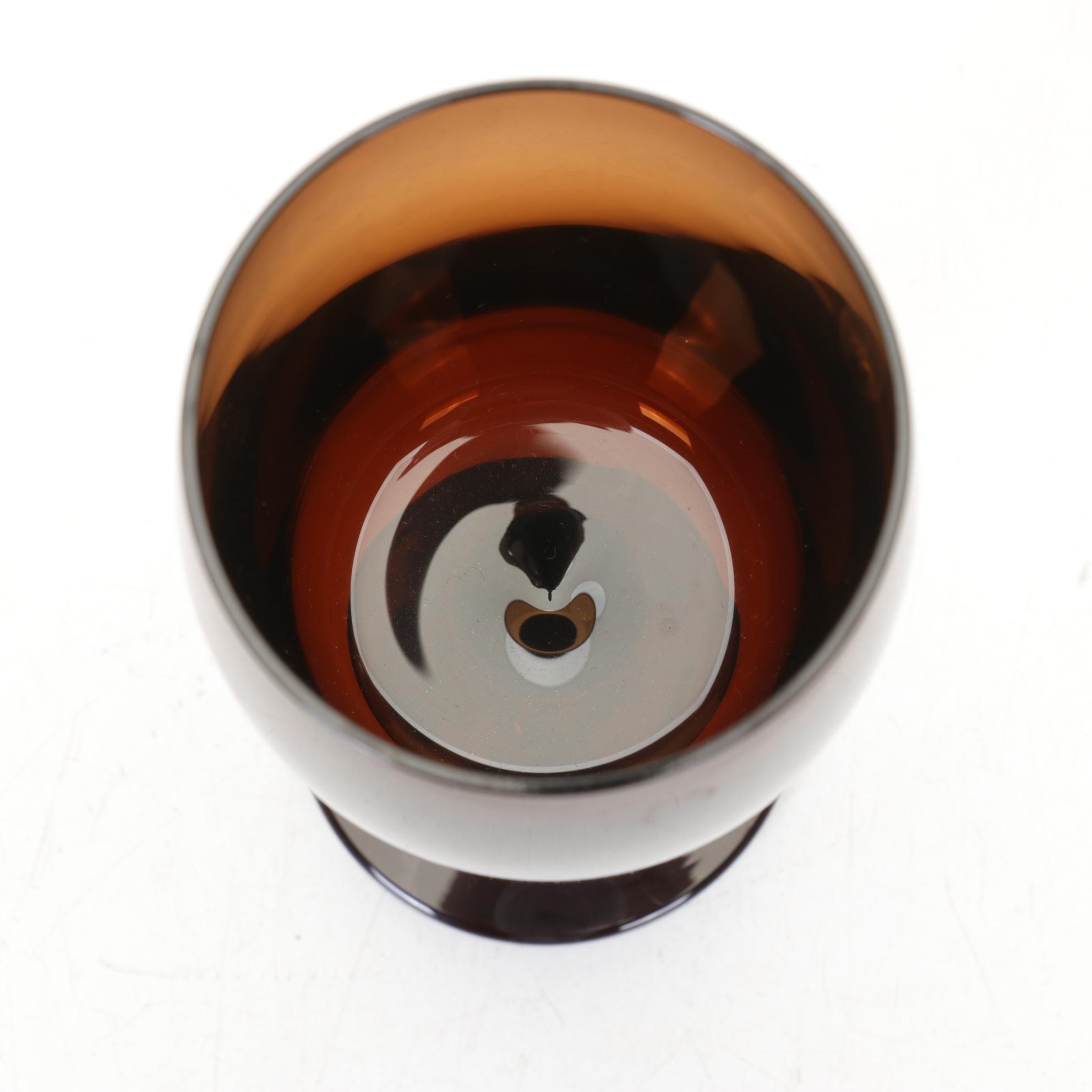 Gorham Reizart Brown Glasses & Stemware, Mid to Late 20th Century