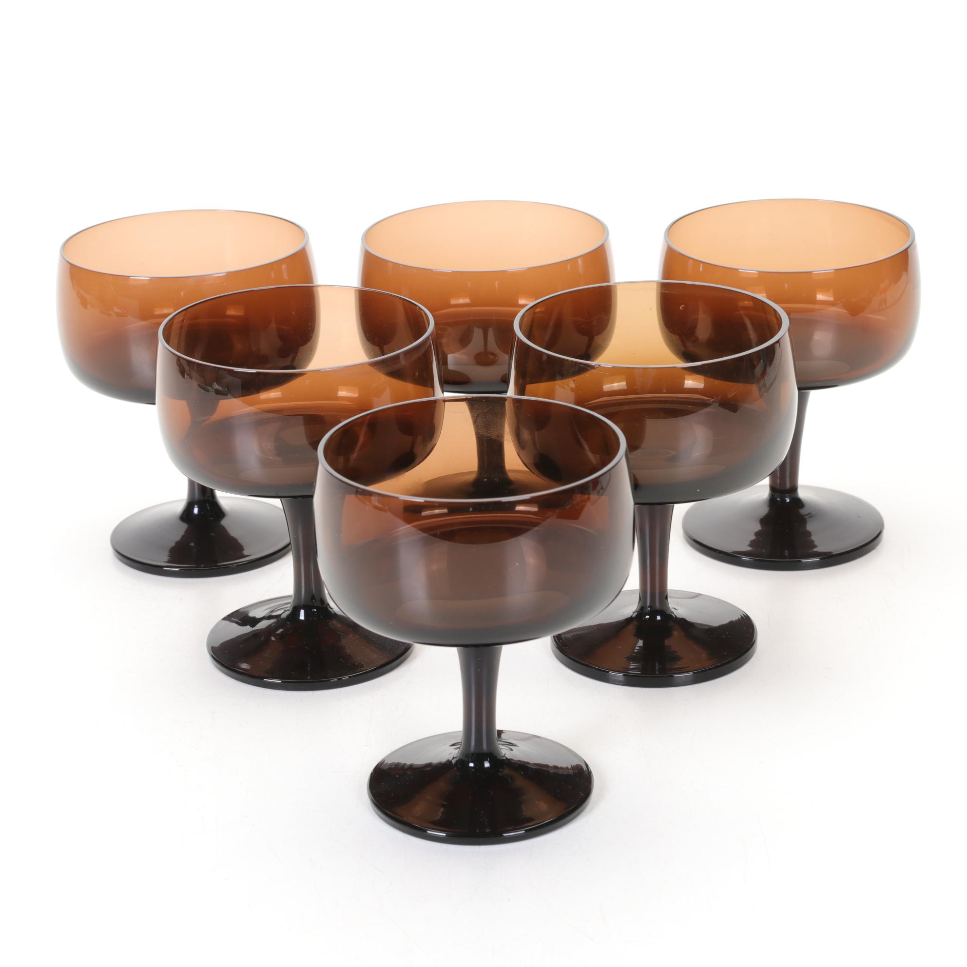 Gorham Reizart Brown Glasses & Stemware, Mid to Late 20th Century