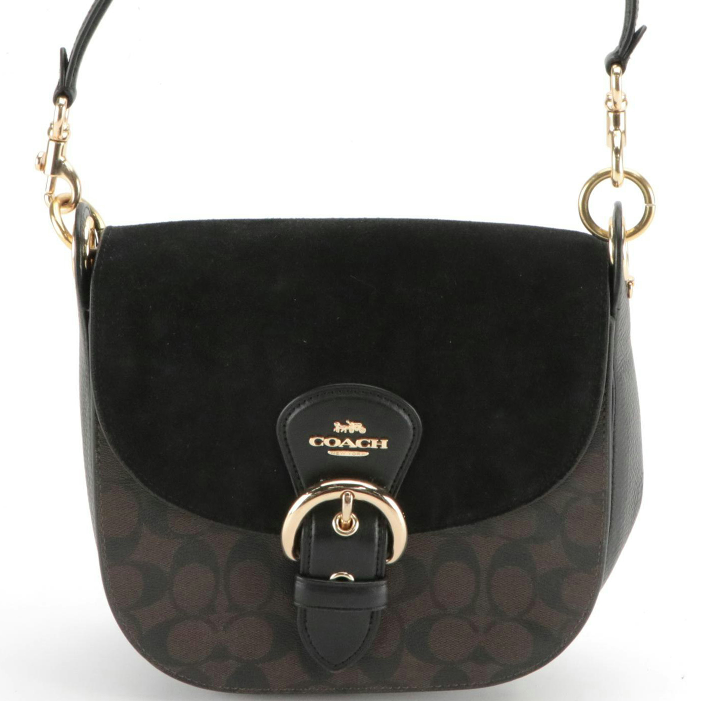 Coach Kleo Shoulder Bag 23 C8515 in Signature Canvas and Suede/Leather