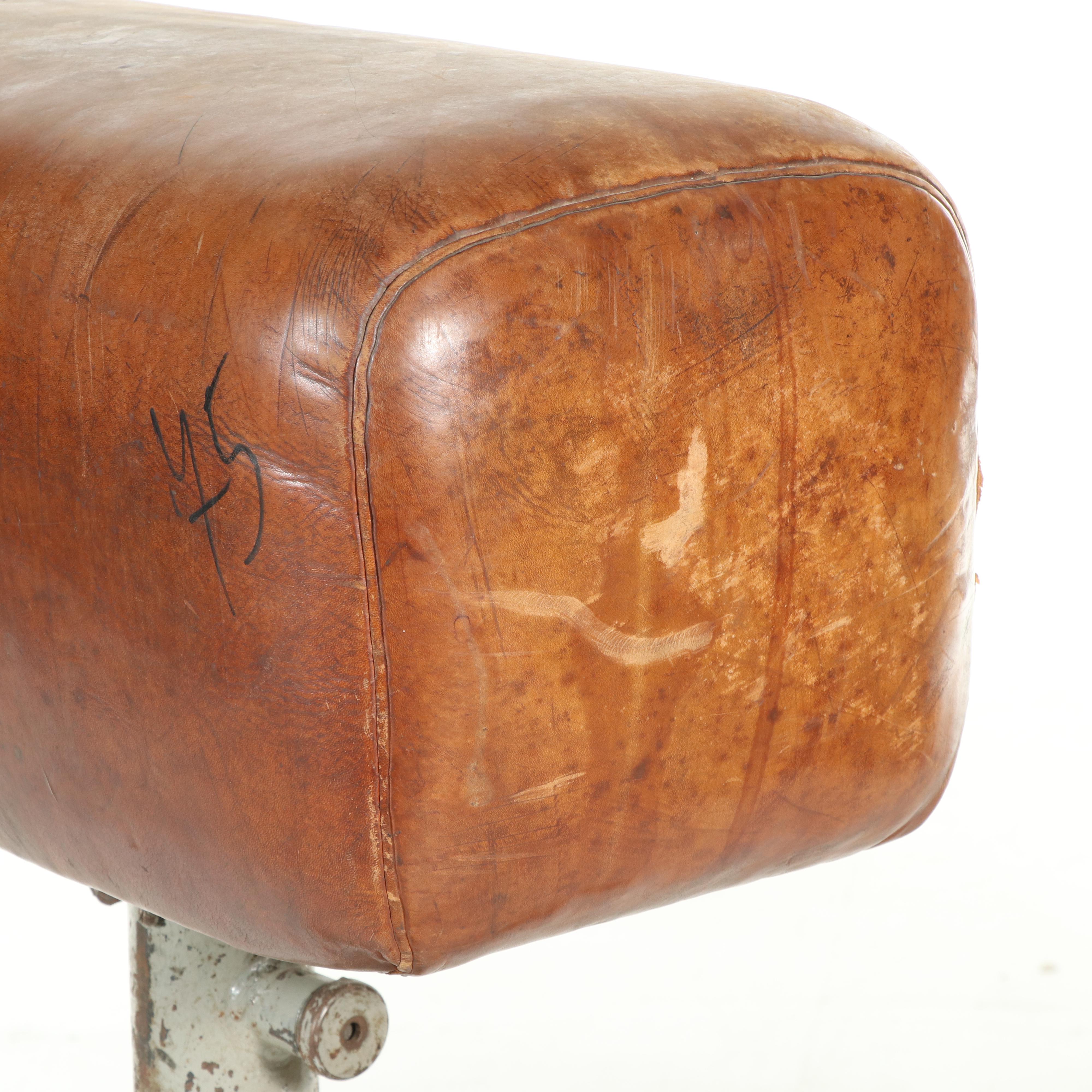 J. Seidl East European Gym Buck Pommel on Iron Stand, 20th C.