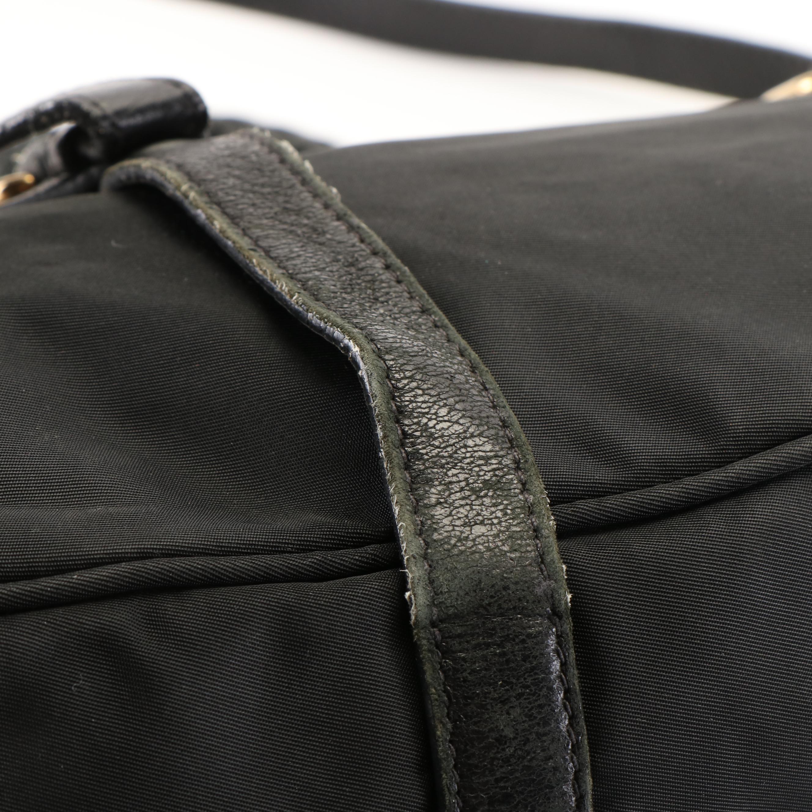 Prada Tessuto Nylon Convertible Handbag with Nappa Leather Braided Handle