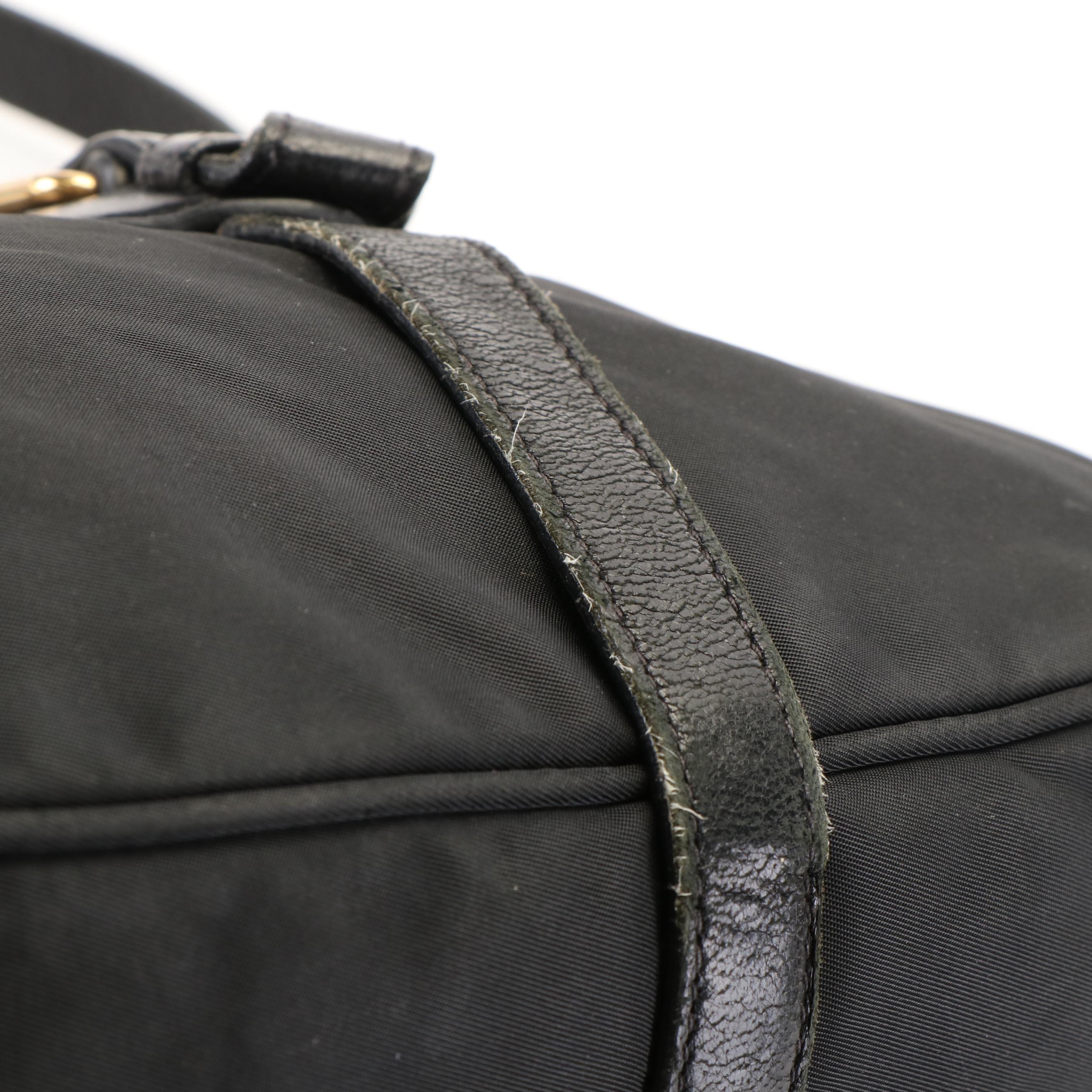 Prada Tessuto Nylon Convertible Handbag with Nappa Leather Braided Handle