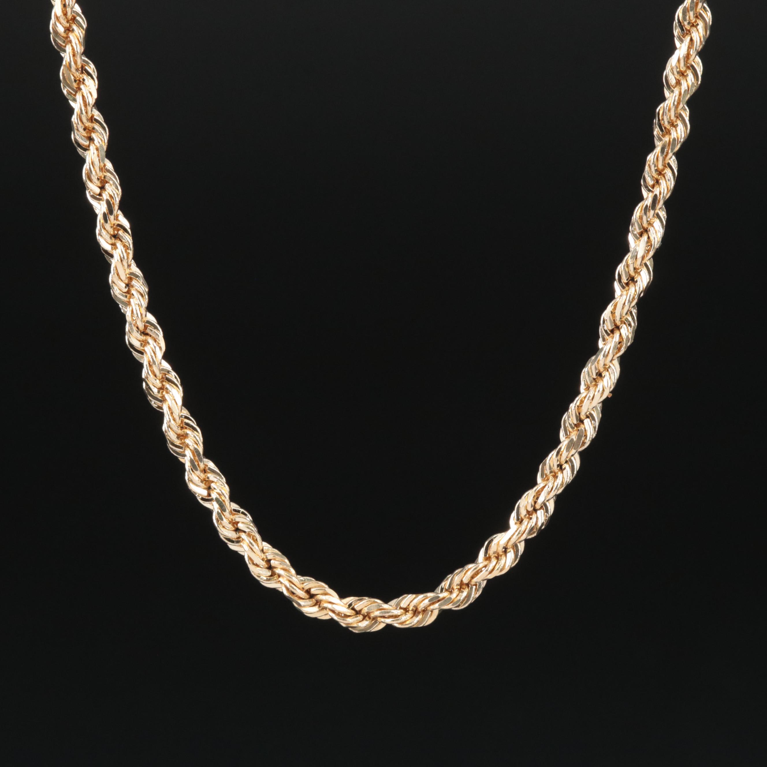 14K Rope Chain Necklace