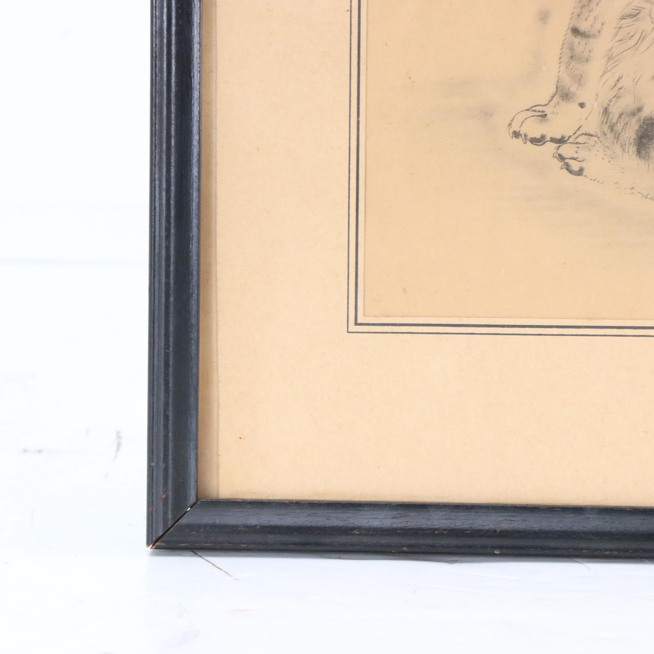 Collotype After Léonard Tsuguharu Foujita of Cat From "A Book of Cats"