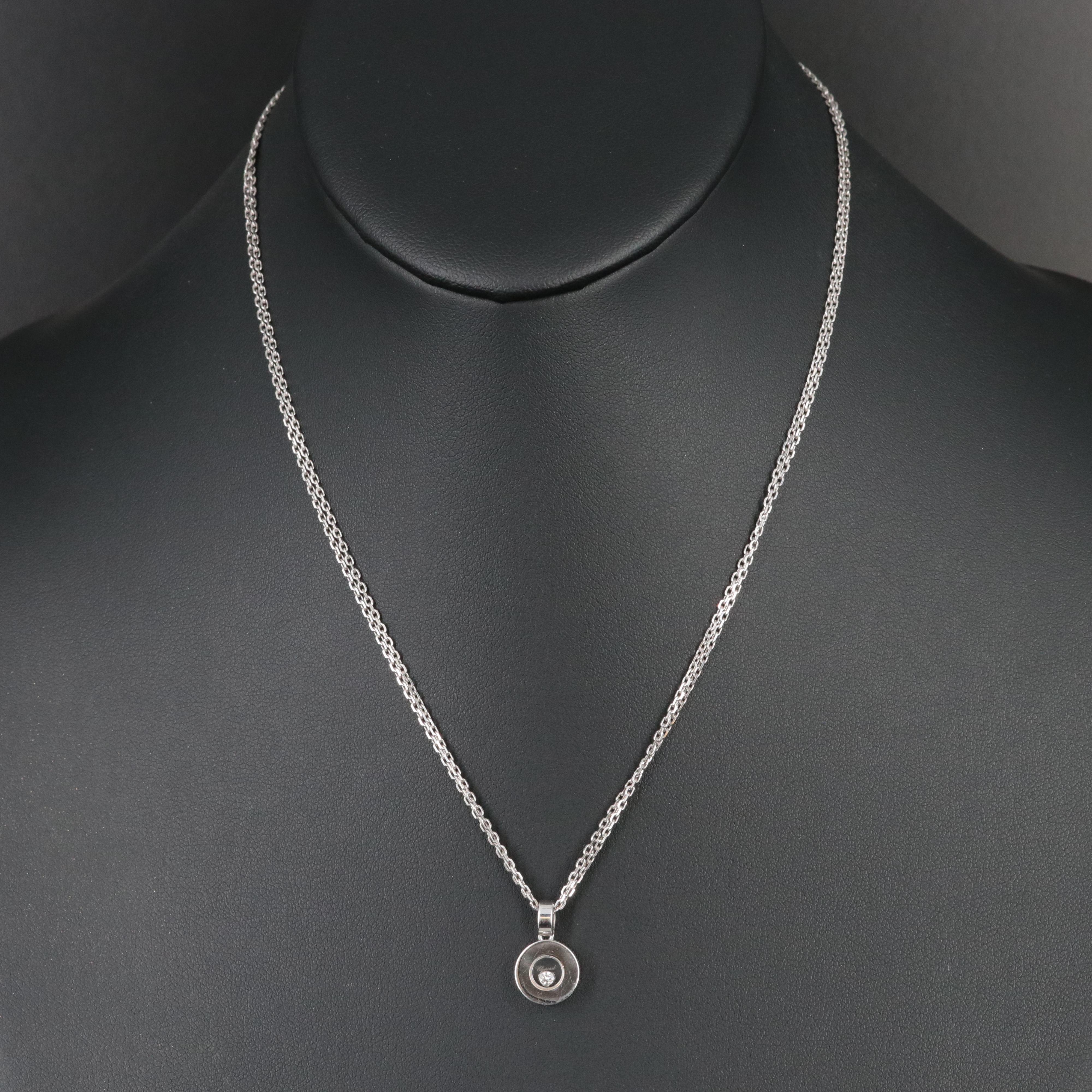 Chopard Happy Diamond Icons 18K Diamond Solitaire Circle Pendant Necklace