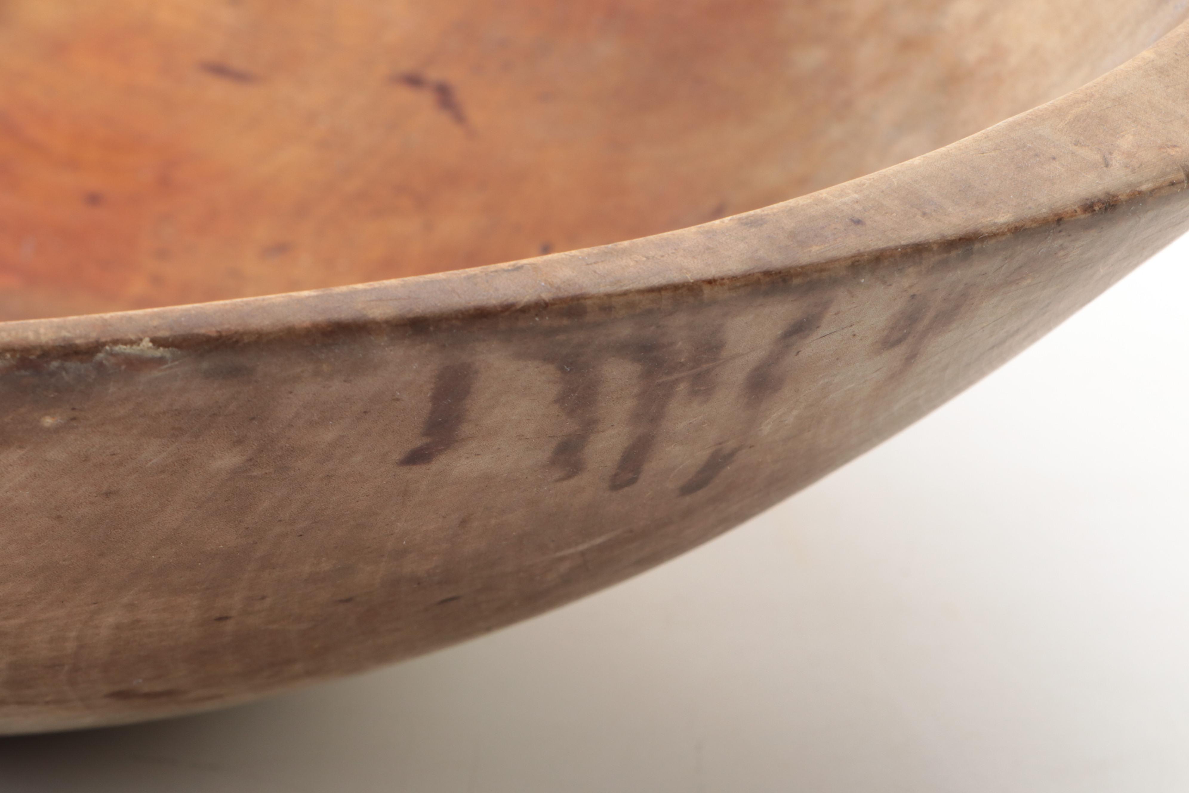 Carol Joos Signed Hand-Carved Walnut Bowl with More Wood Bowls and Walking Stick