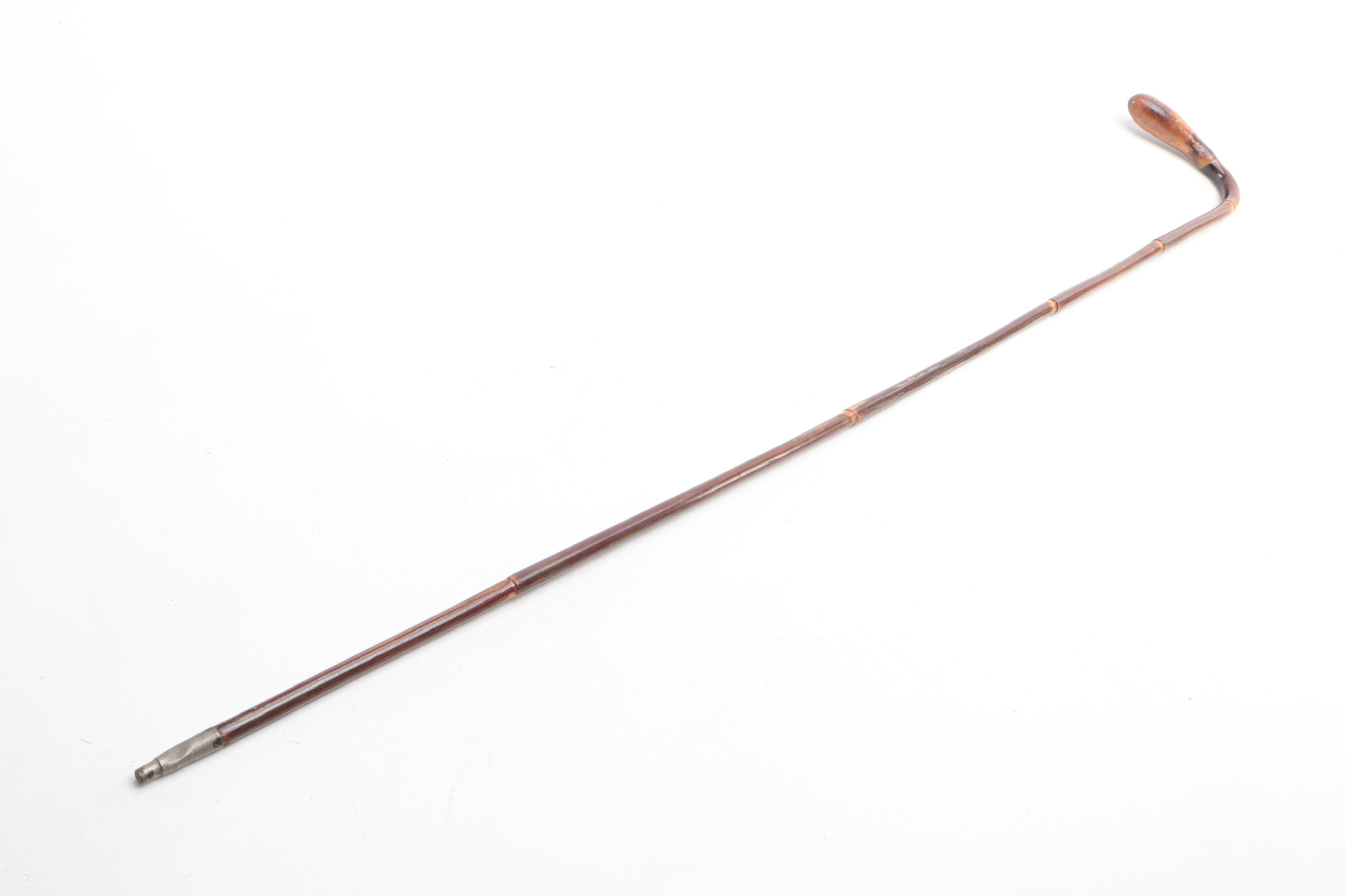 Carol Joos Signed Hand-Carved Walnut Bowl with More Wood Bowls and Walking Stick