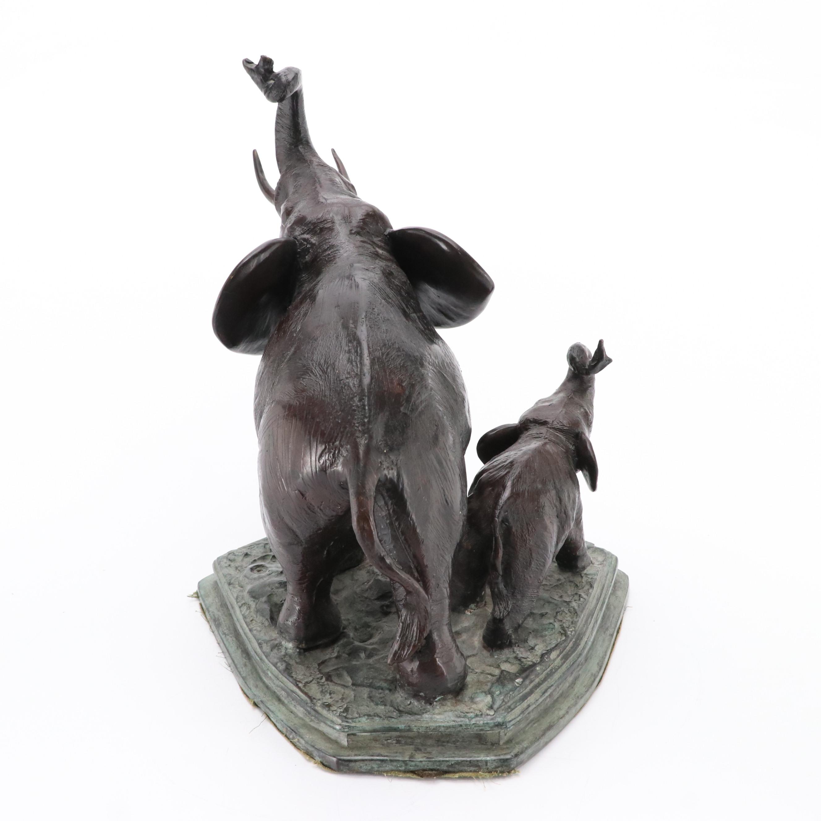 Maitland-Smith Ltd. Bronze Sculpture of Elephants