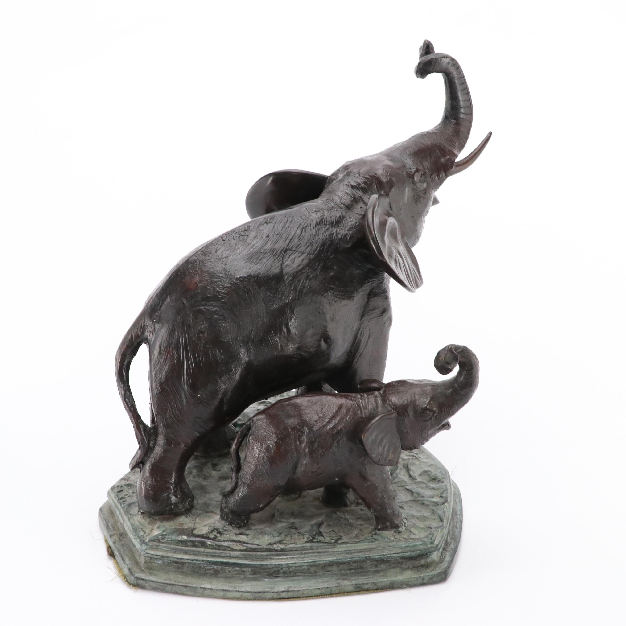 Maitland-Smith Ltd. Bronze Sculpture of Elephants