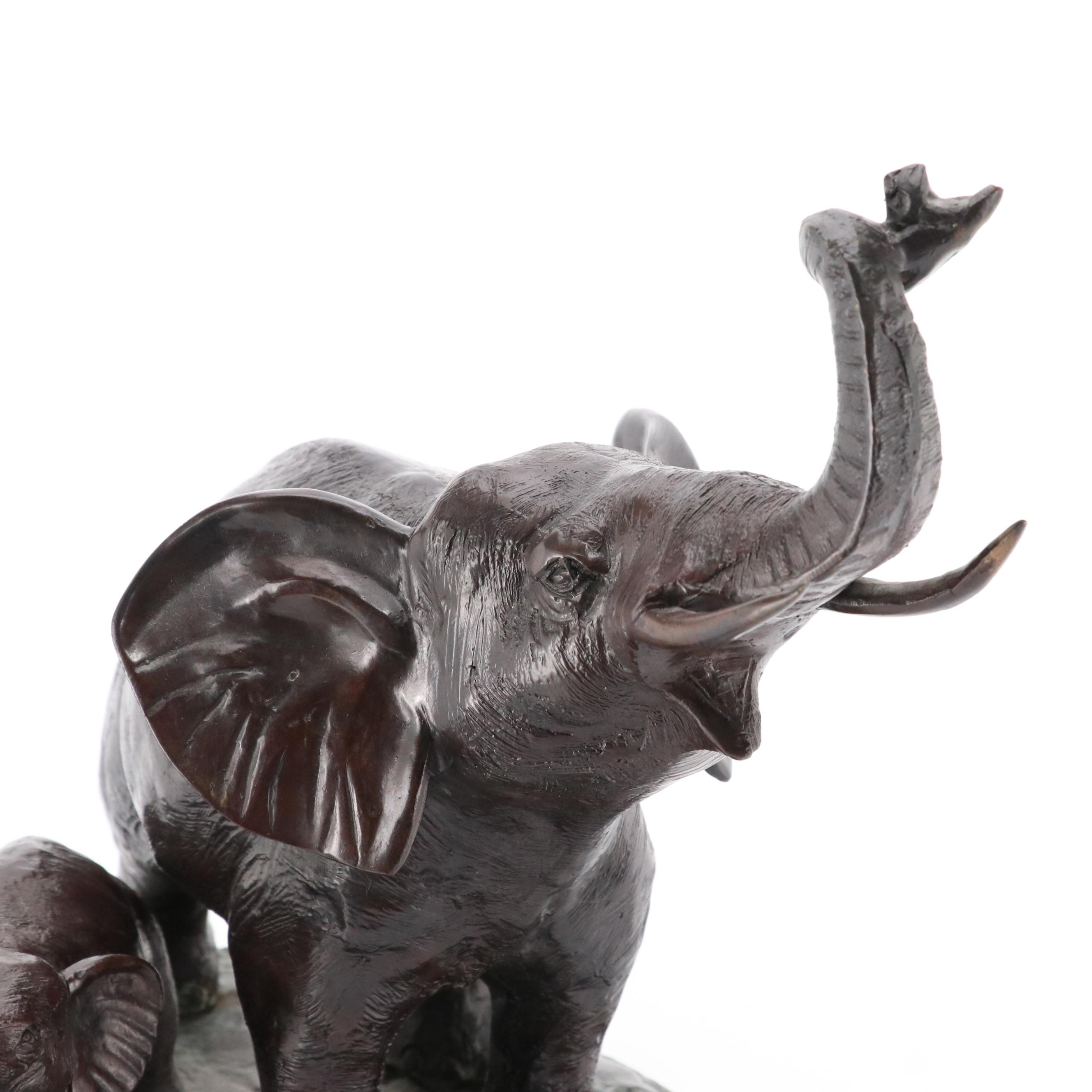 Maitland-Smith Ltd. Bronze Sculpture of Elephants