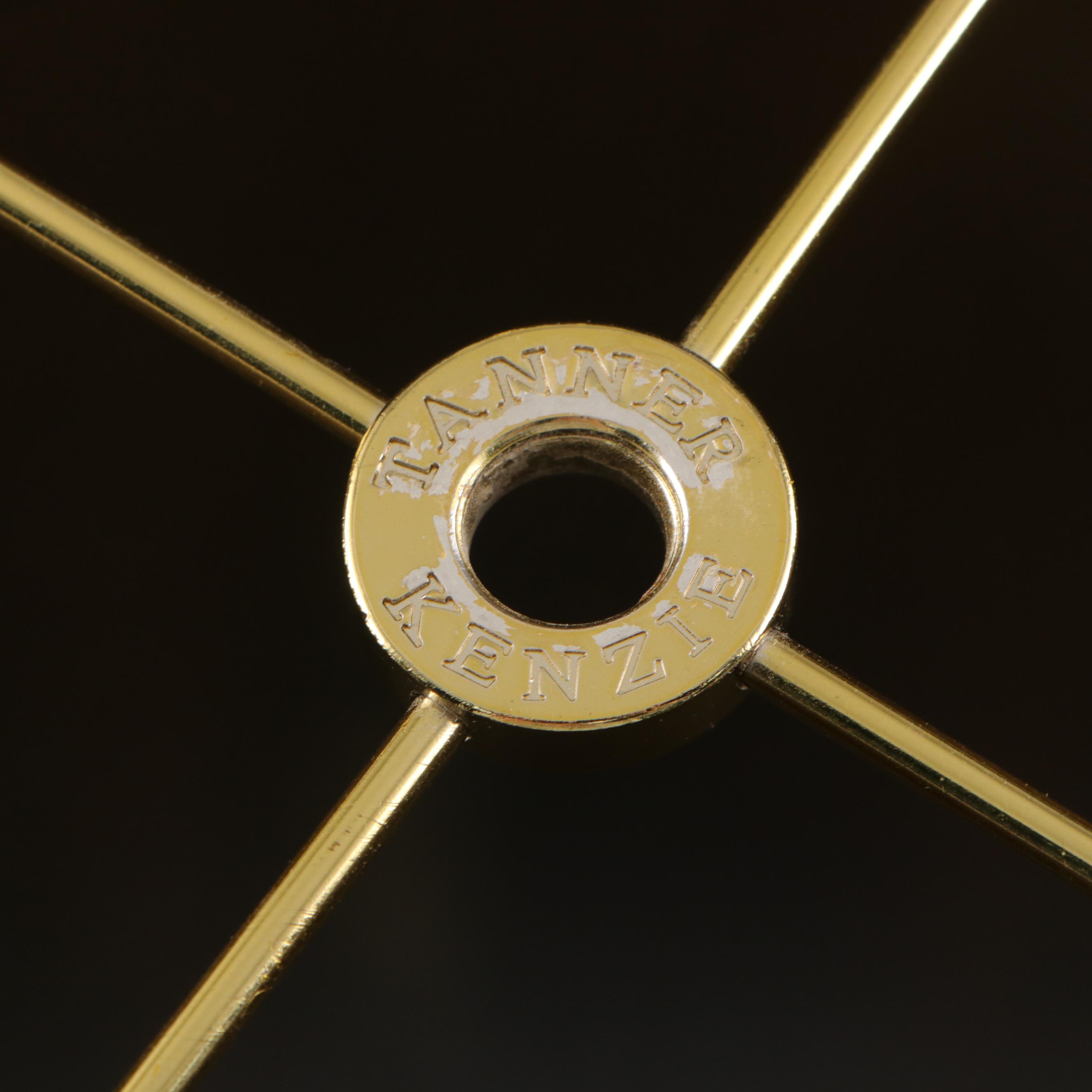 Tanner Kenzie Faceted Marble and Brass Accent Table Lamp with Marble Footed Tray