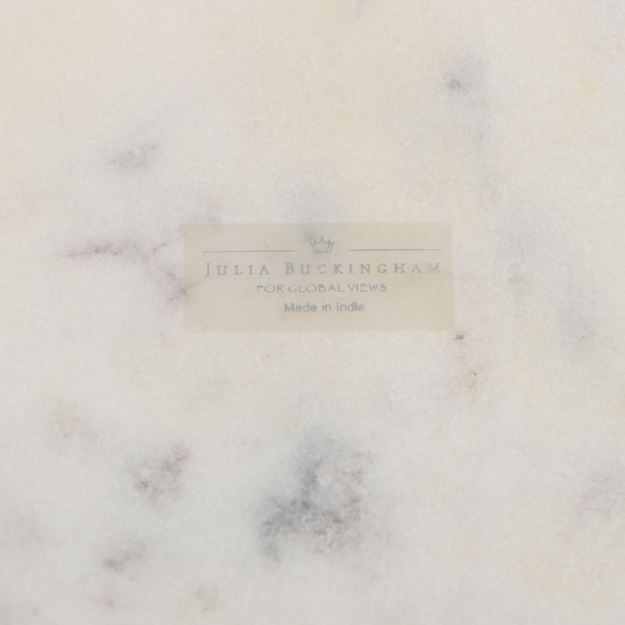 Tanner Kenzie Faceted Marble and Brass Accent Table Lamp with Marble Footed Tray