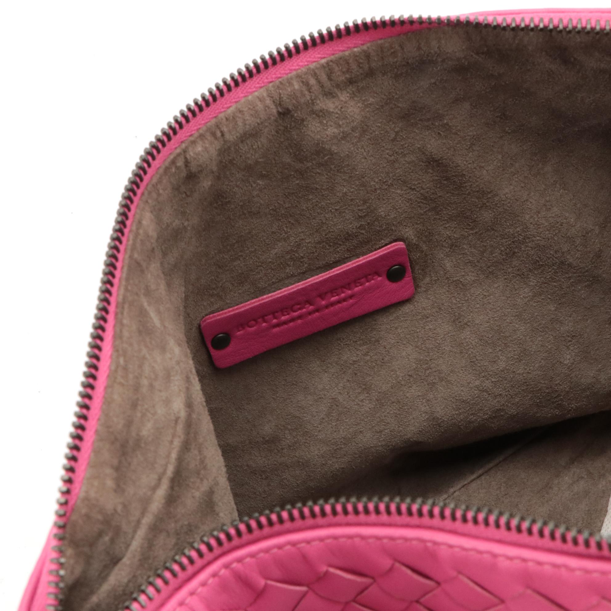 Bottega Veneta Hot Pink Intrecciato Leather Shoulder Bag