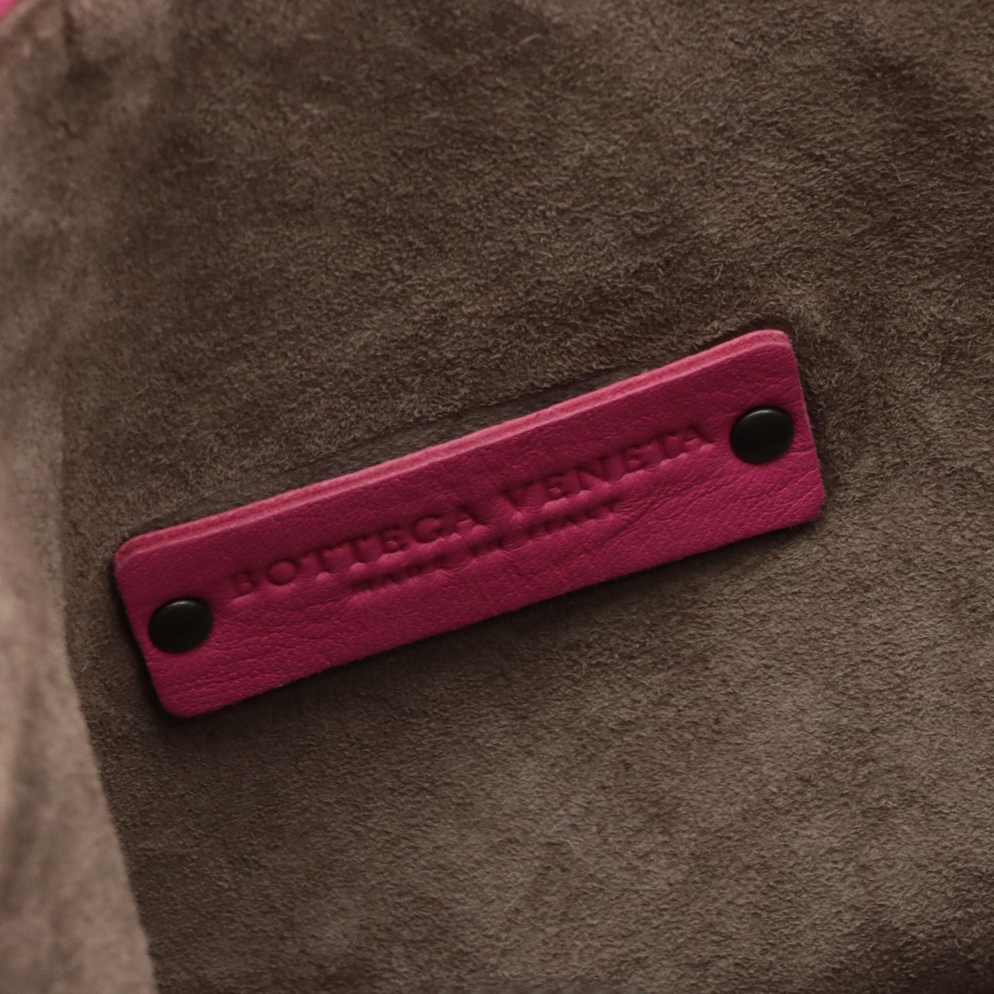 Bottega Veneta Hot Pink Intrecciato Leather Shoulder Bag