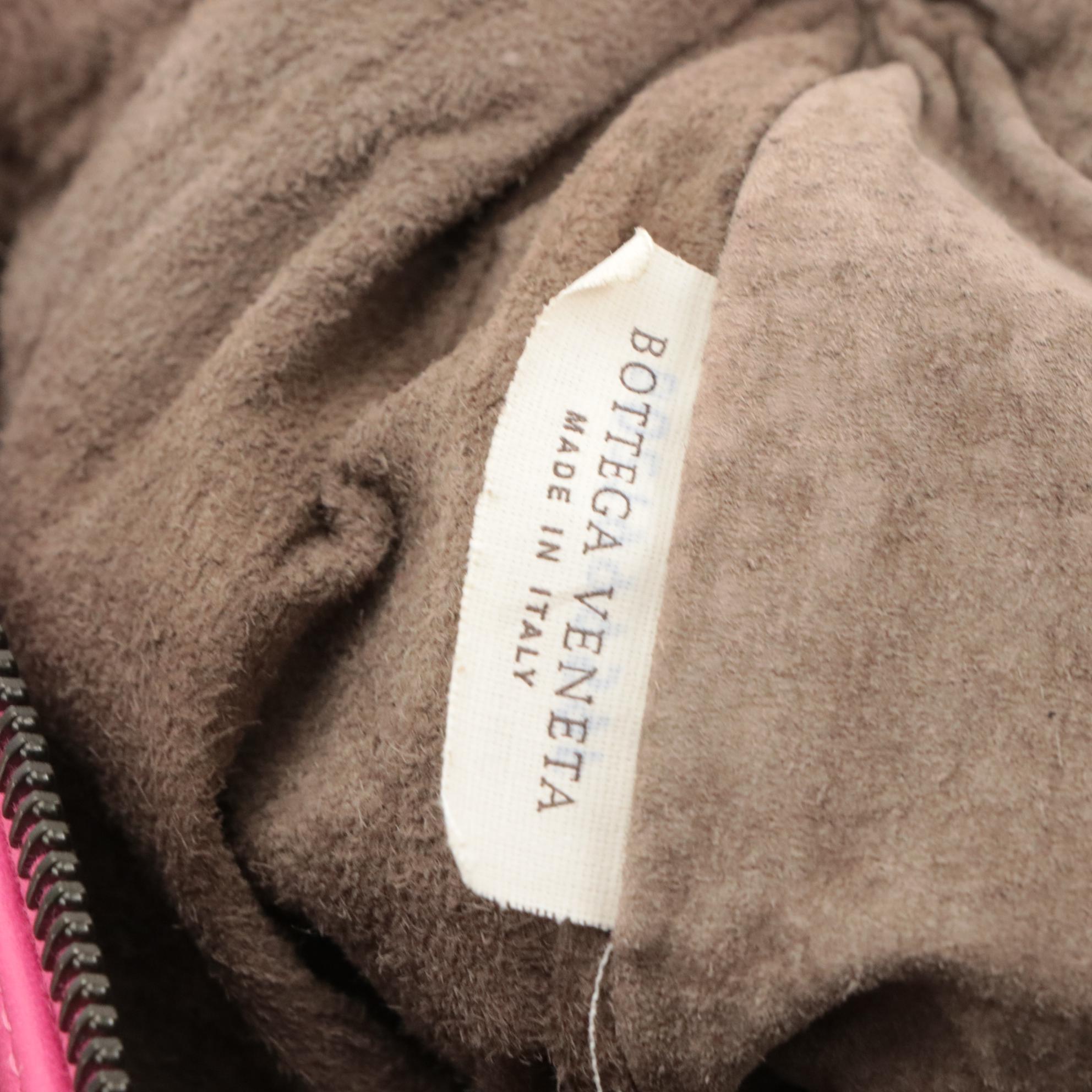 Bottega Veneta Hot Pink Intrecciato Leather Shoulder Bag