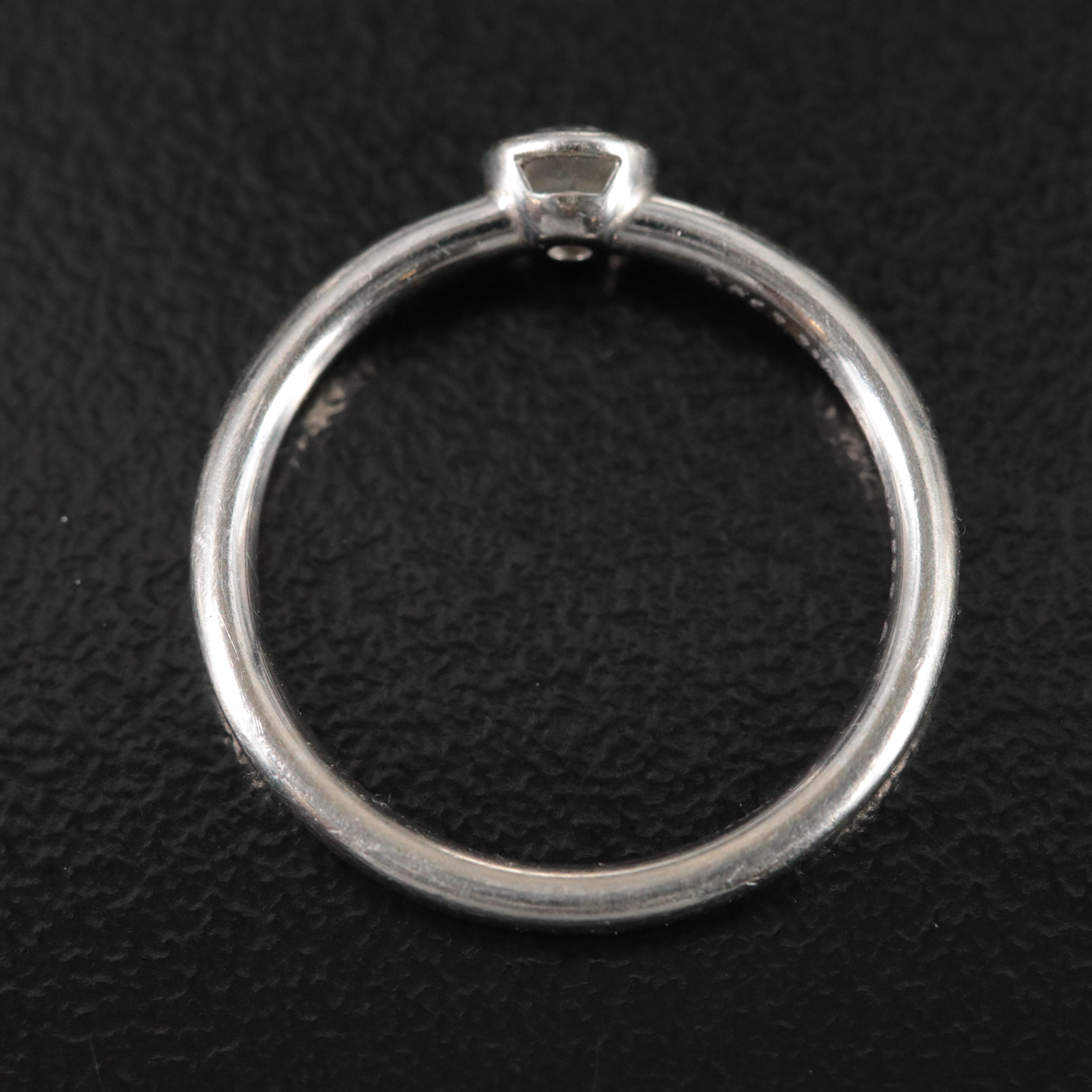 Tiffany & Co. Bezet Platinum Diamond Solitaire Ring