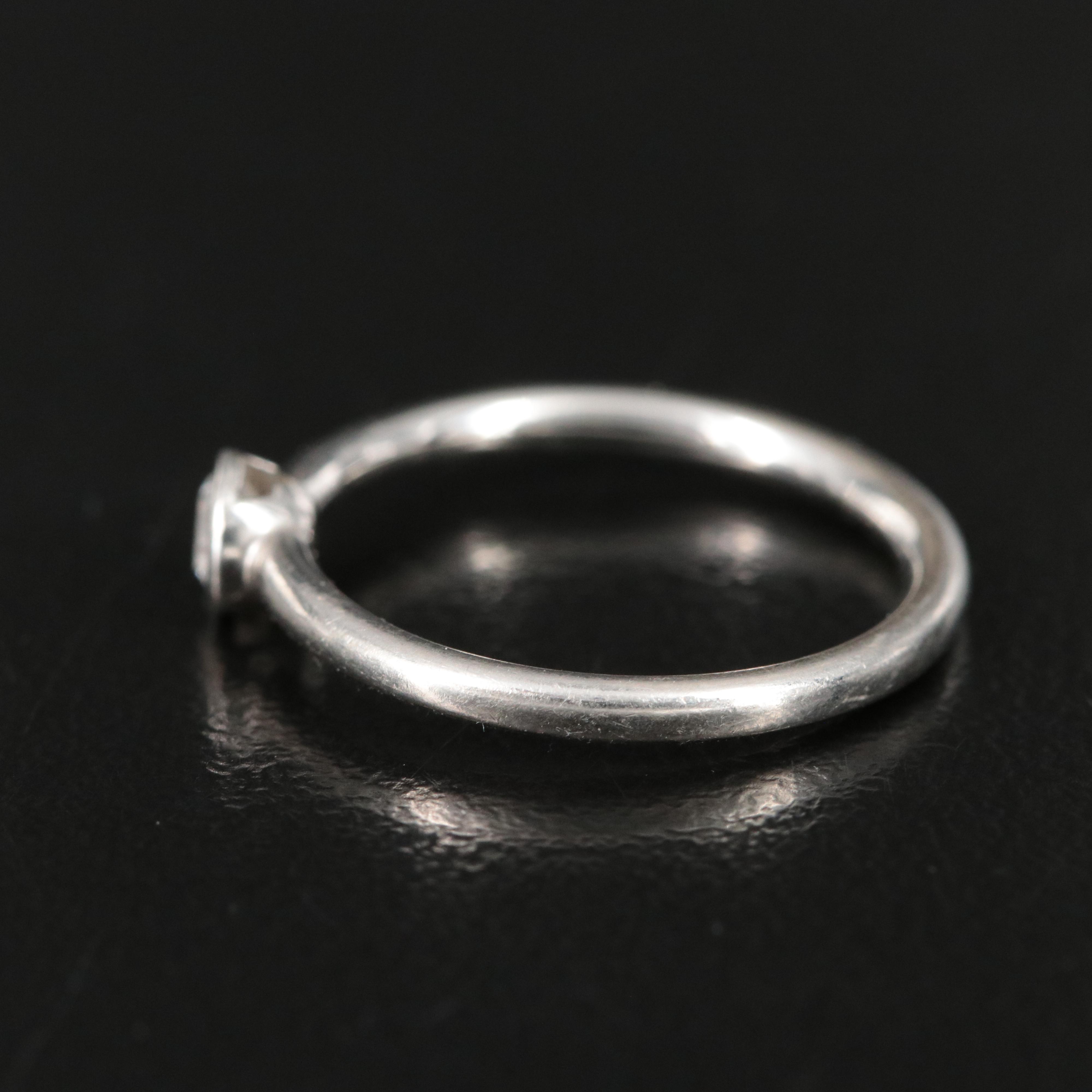 Tiffany & Co. Bezet Platinum Diamond Solitaire Ring