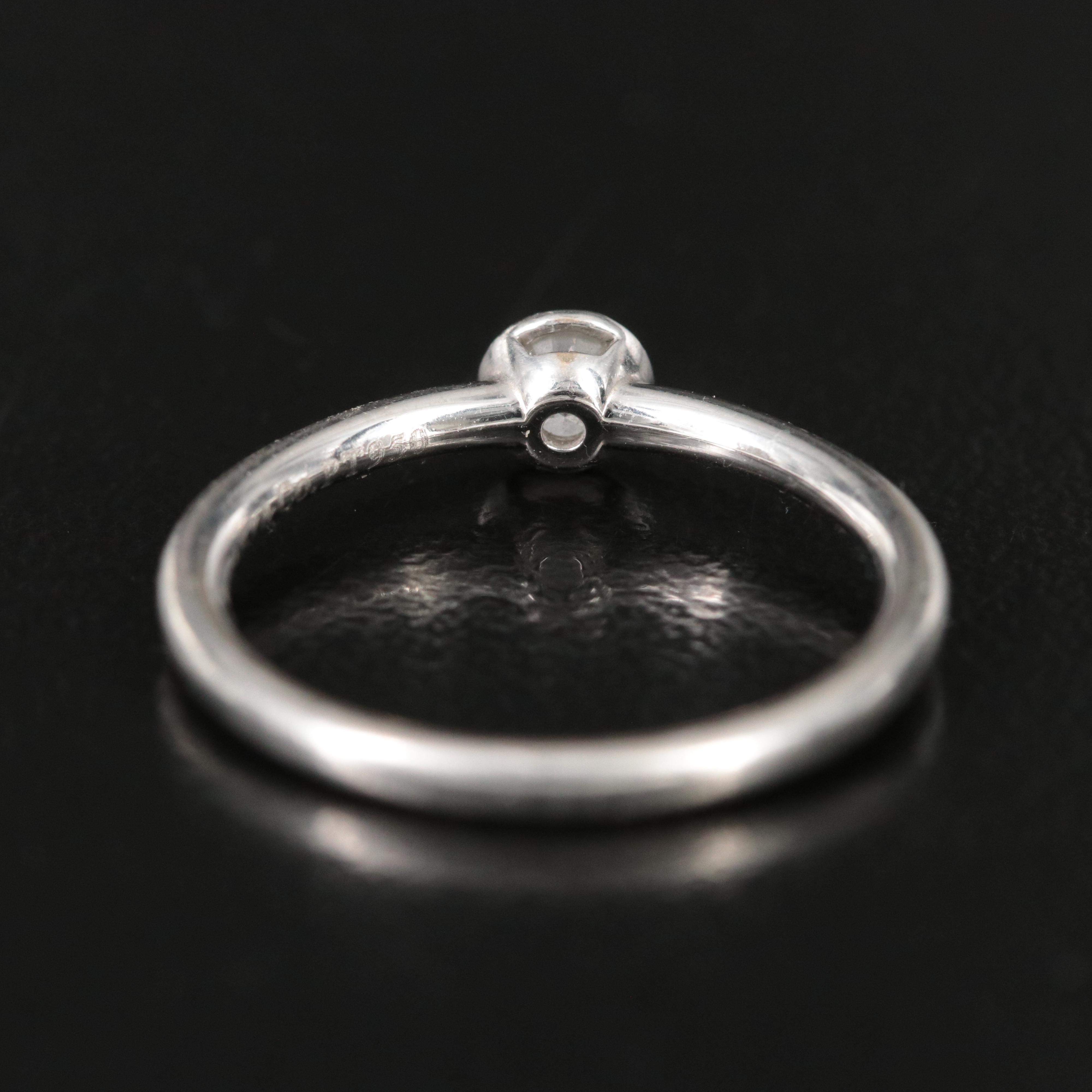 Tiffany & Co. Bezet Platinum Diamond Solitaire Ring