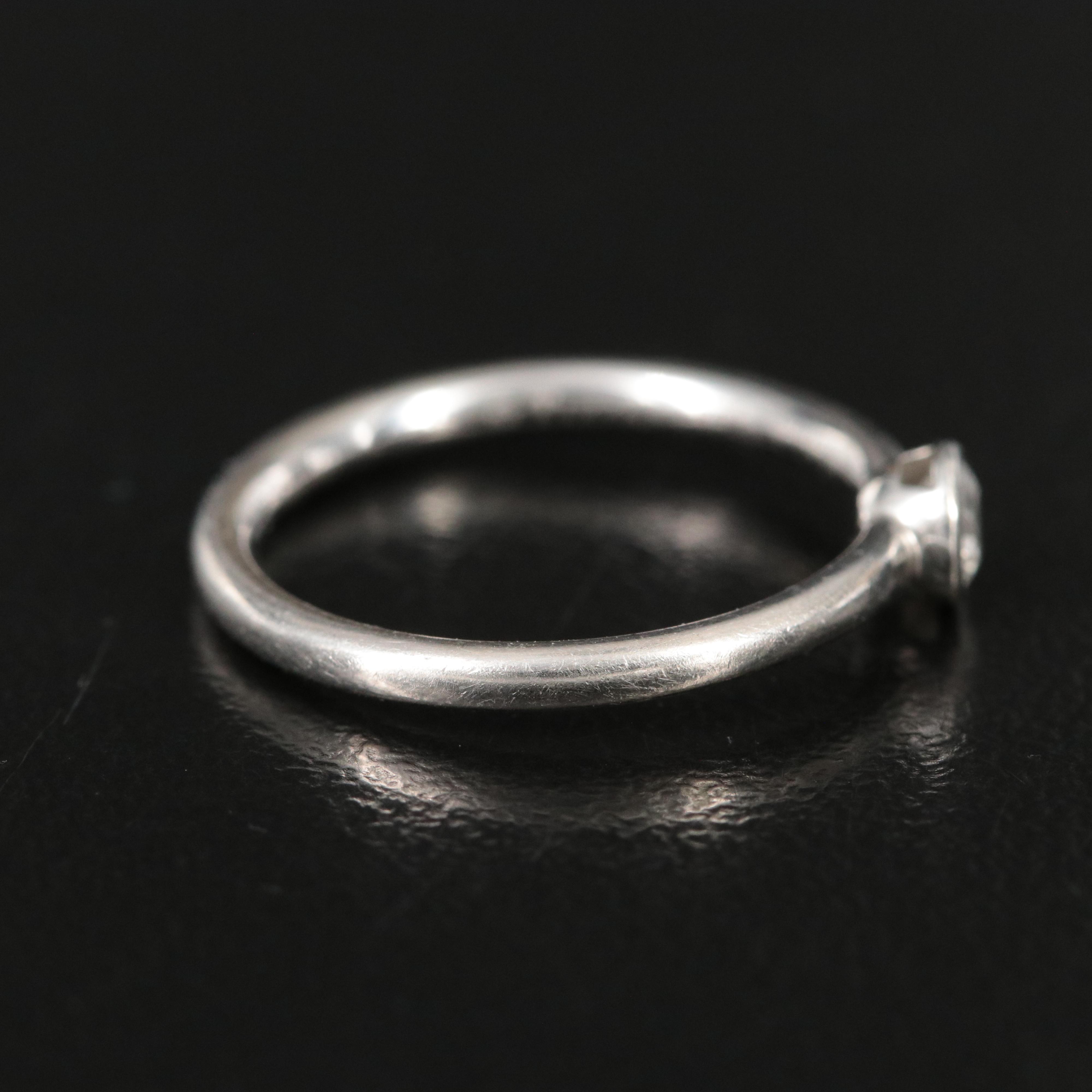 Tiffany & Co. Bezet Platinum Diamond Solitaire Ring