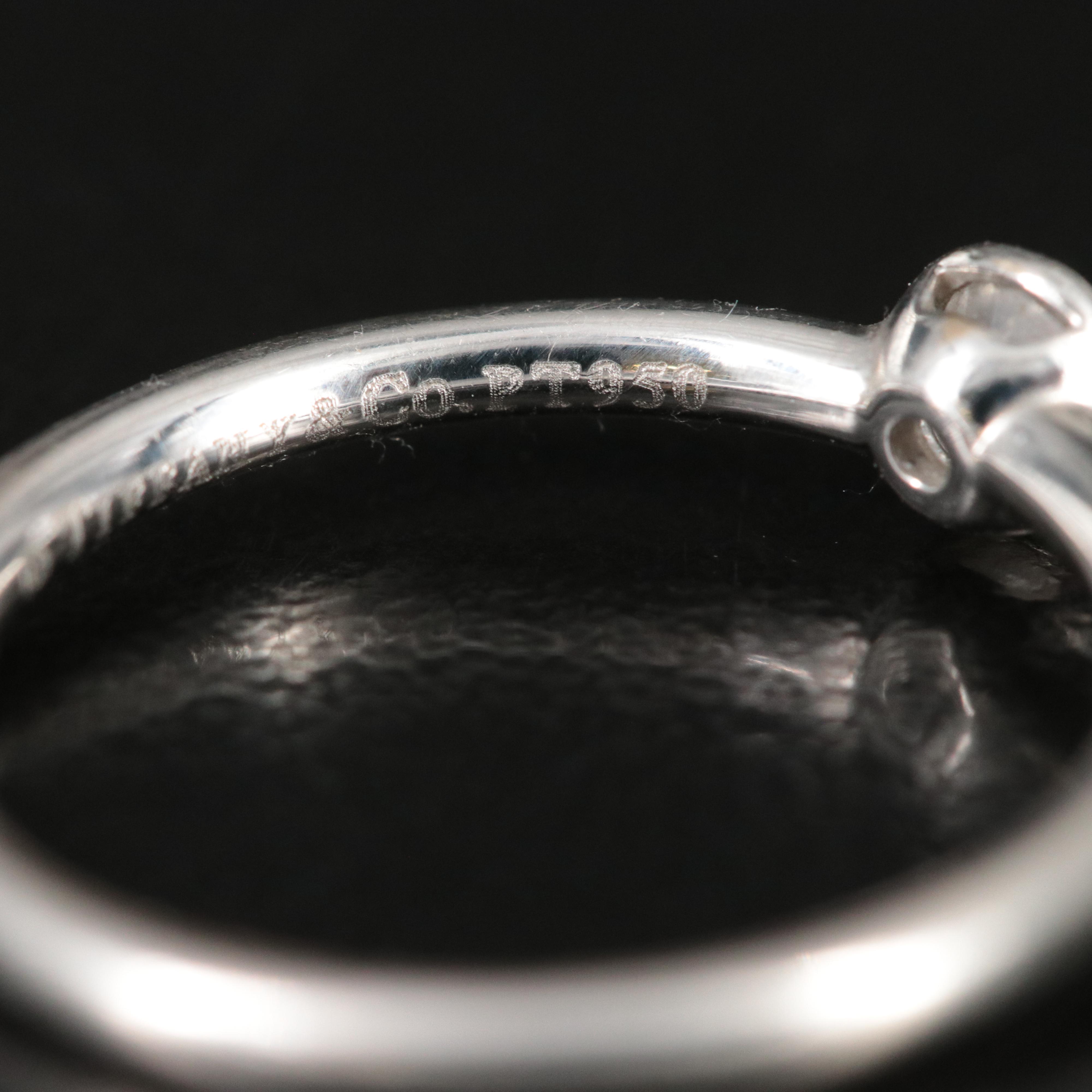 Tiffany & Co. Bezet Platinum Diamond Solitaire Ring