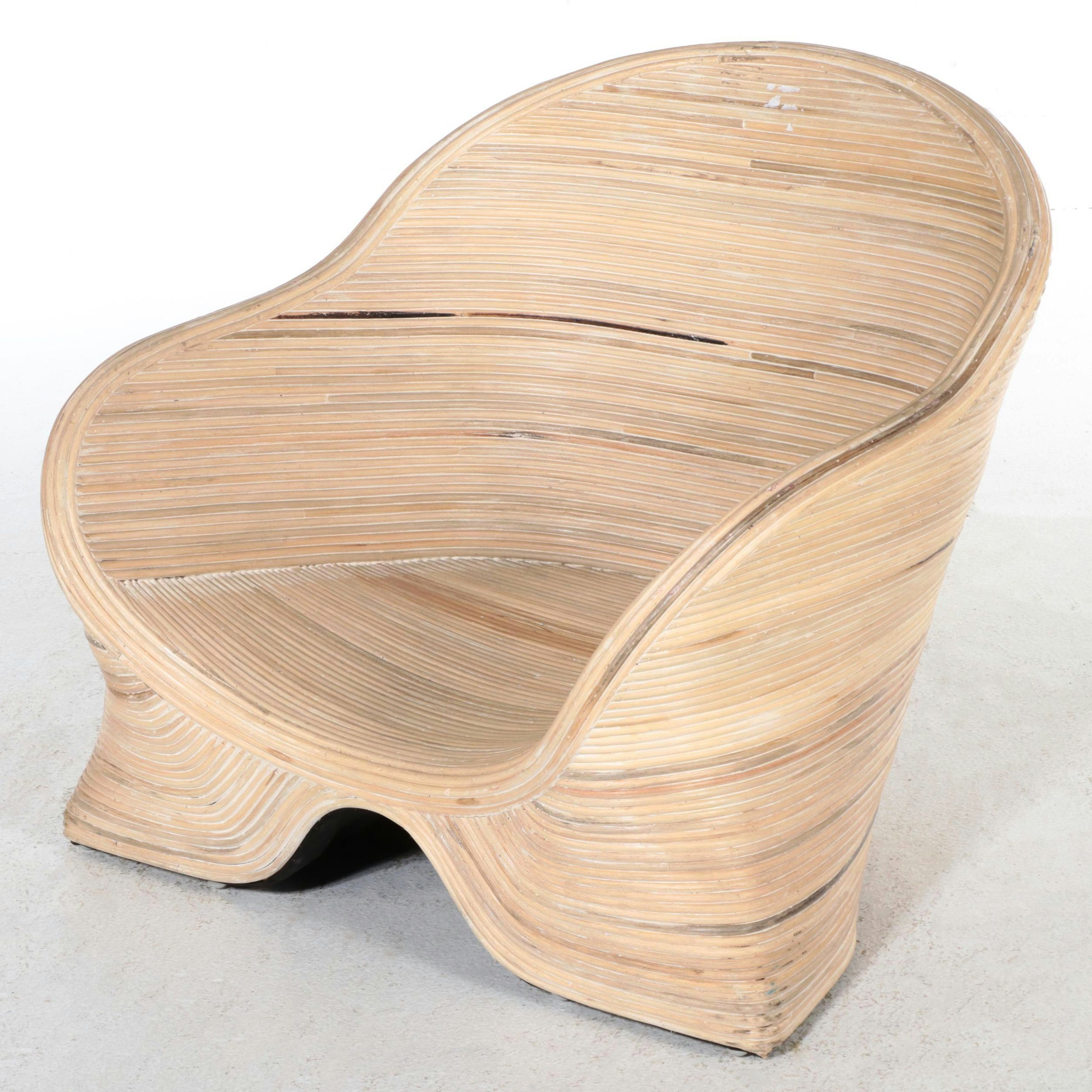Sculptural Caned Lounge Chair