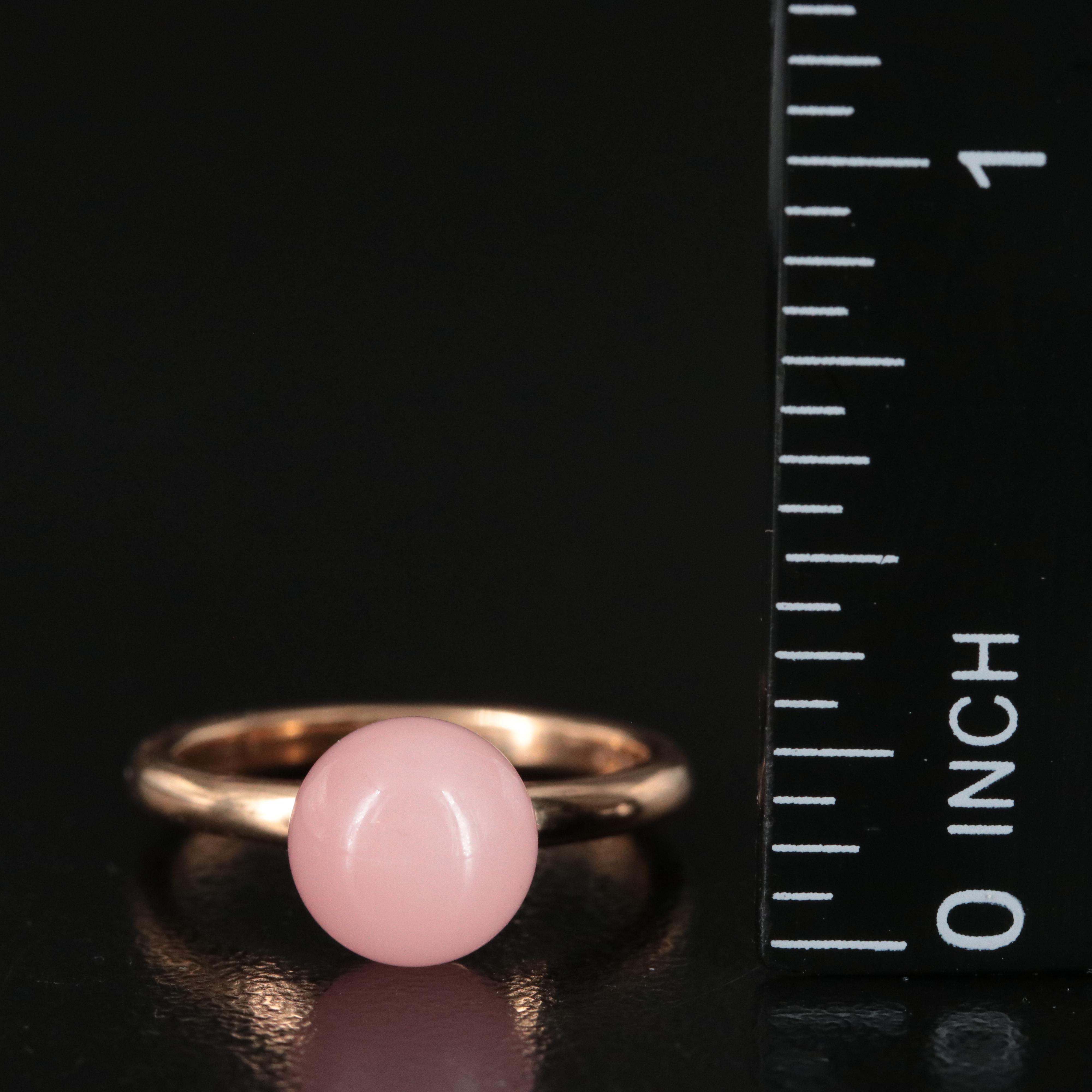Tiffany & Co. HardWear 18K Rose Gold Rose Quartz Ball Ring